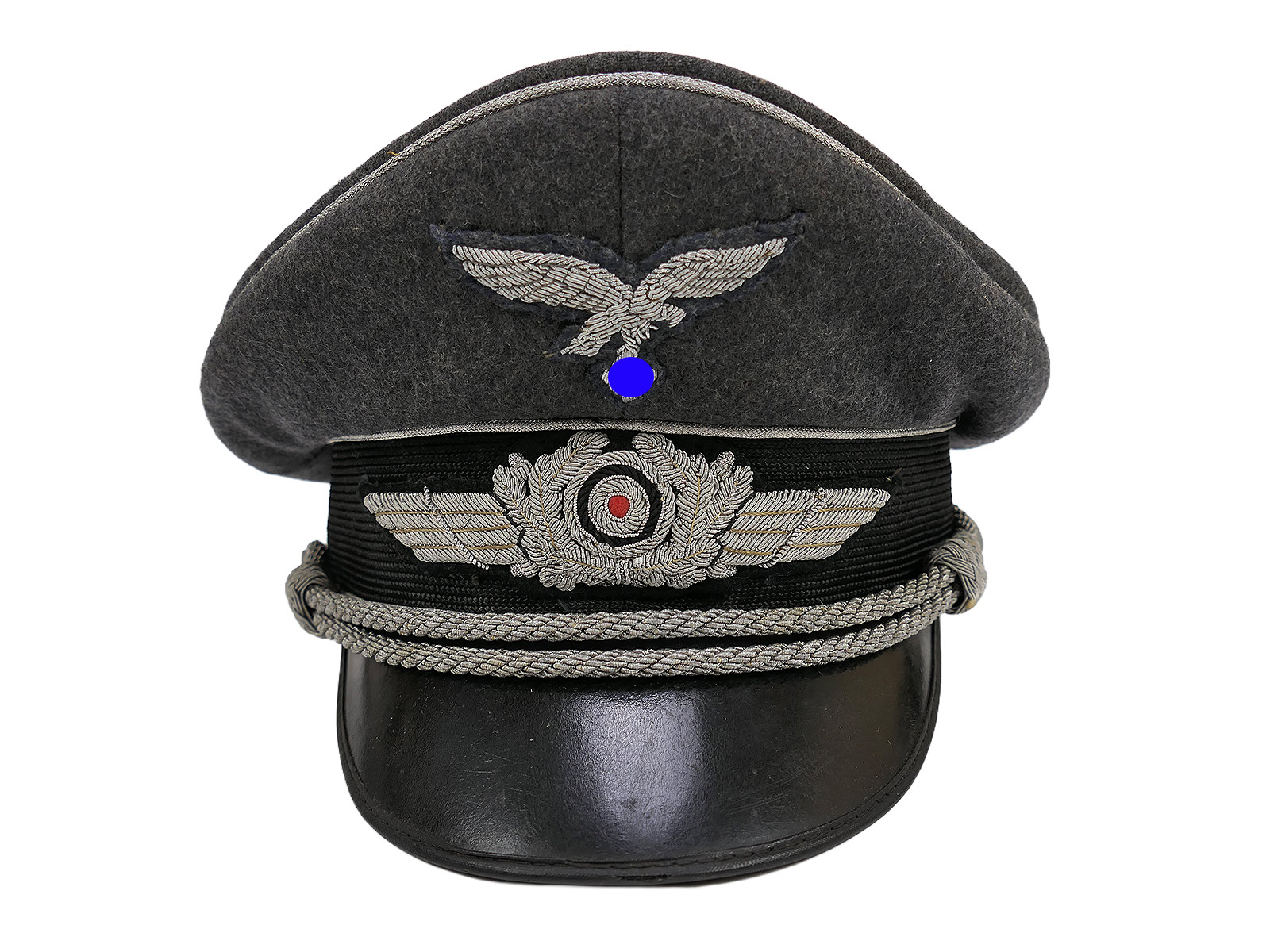 Original LUFTWAFFEN officer’s peaked cap with hand-embroidered details – COLLECTION