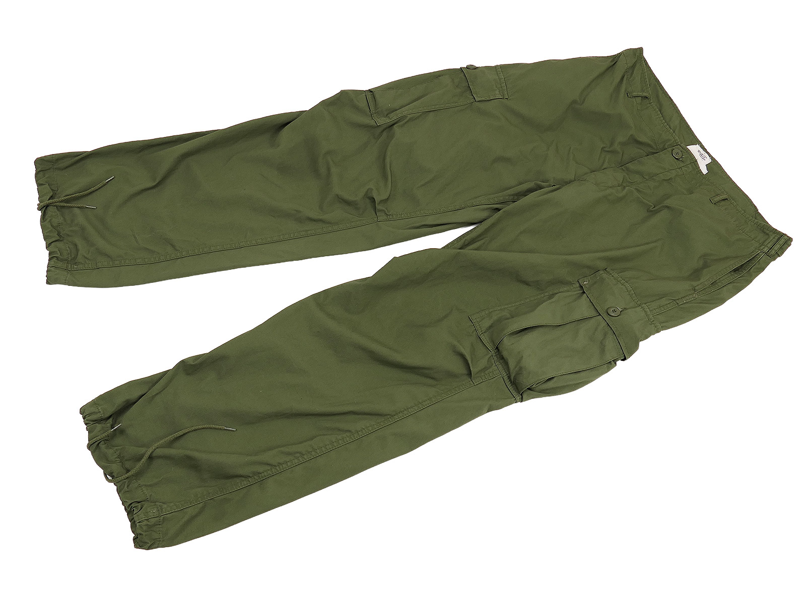 One-off item – film prop: US Army field trousers, Jungle Pants M64, Vietnam, olive, LARGE, regular fit.