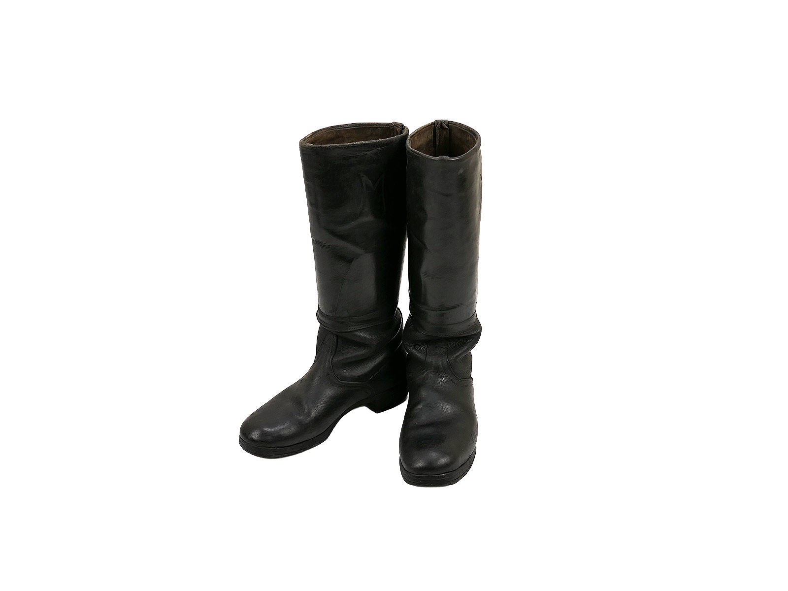 Original Wehrmacht Officers Leather Boots Knobelbecher Shank Boots with Horseshoe Size 42 COLLECTION