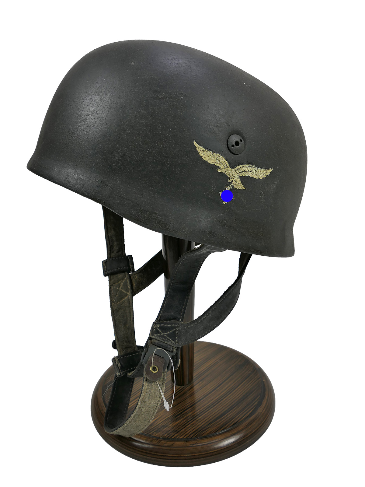 One-off item – Vintage camouflage paratrooper helmet, DD Stahlhelm M38, Luftwaffe paratrooper COLLECTION