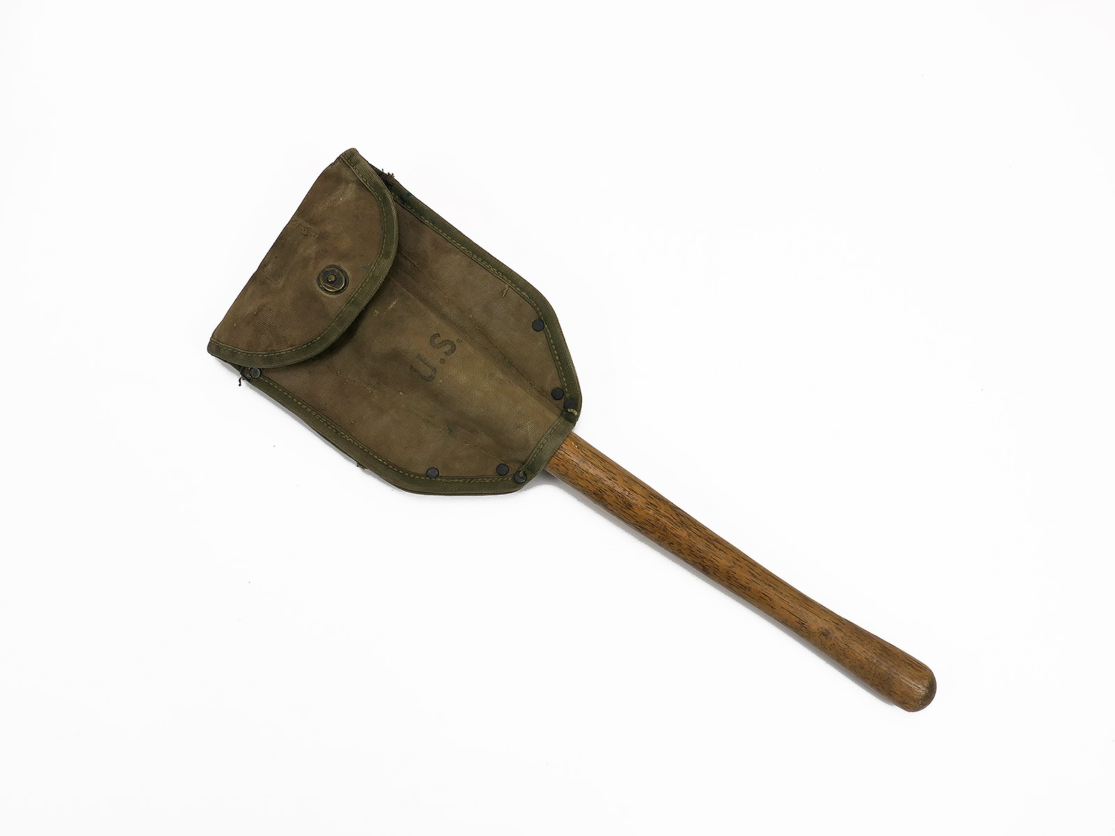 #20 ORIGINAL US ARMY WW2 Folding Spade AMES 44 with Pocket Entrenching Tool / Collection BATTLE WORN