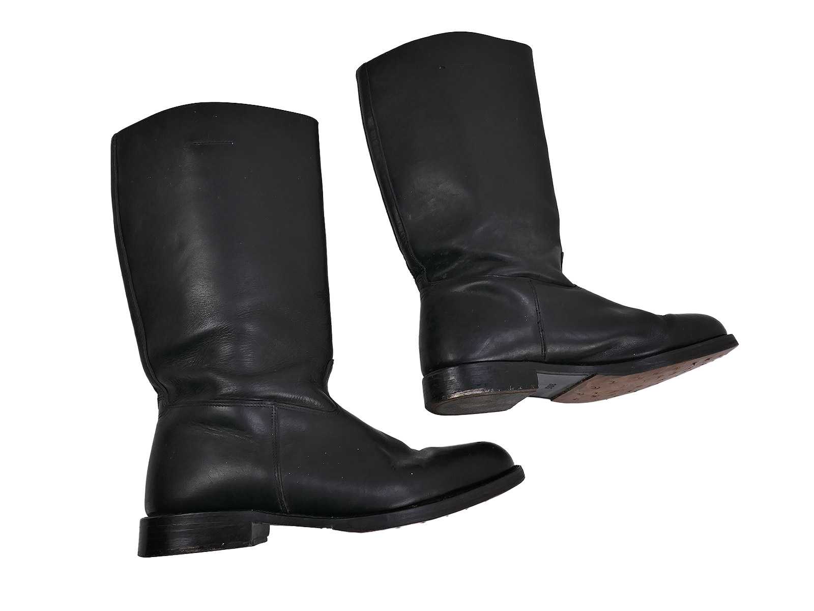 Wehrmacht-style leather boots, studded, high-top boots, Guard Battalion, size 47, with horseshoe, 305/116 TOP