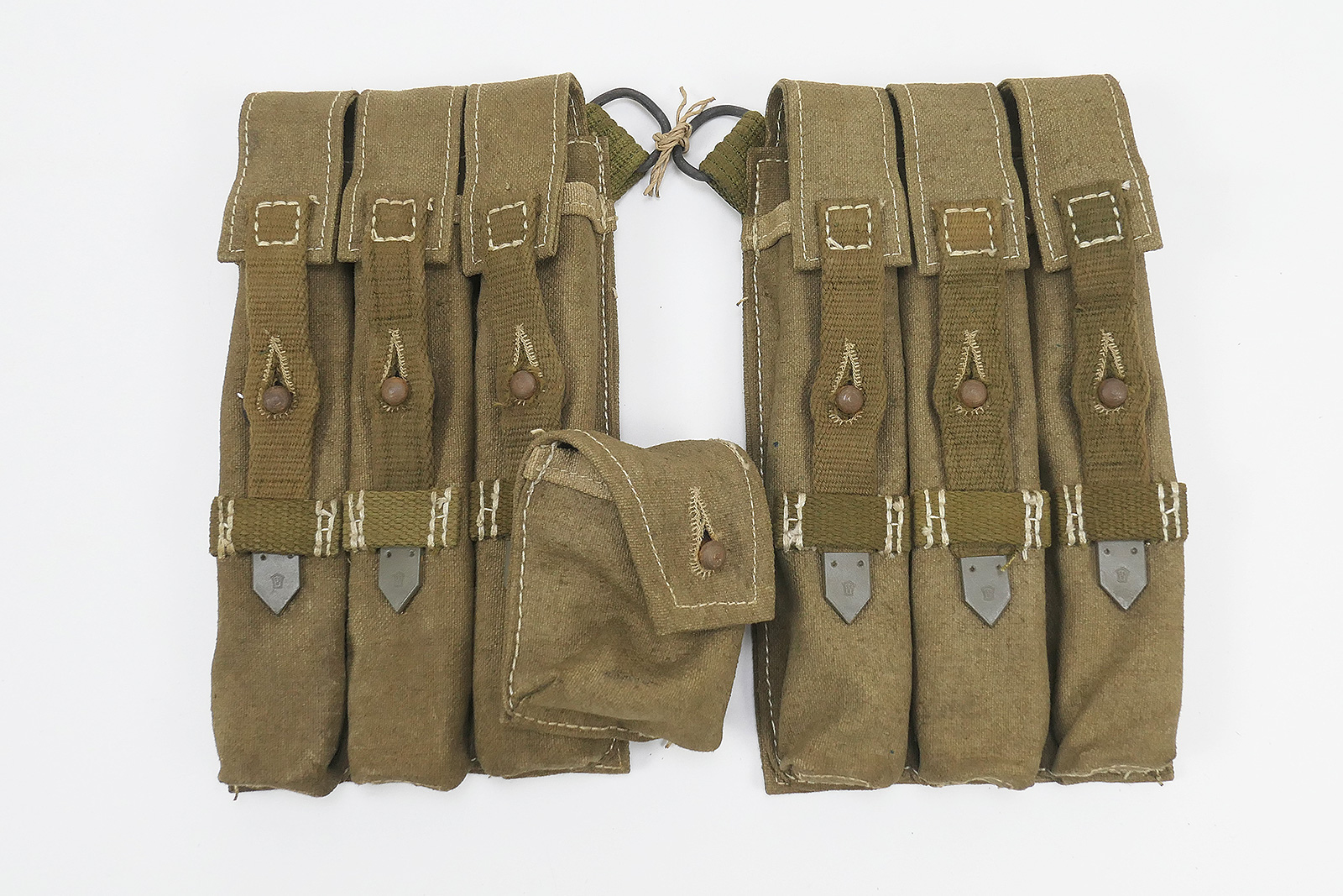 #9 Wehrmacht DAK Afrika Korps pair of MP 38/40 magazine pouches MP38 MP40 web canvas pouch