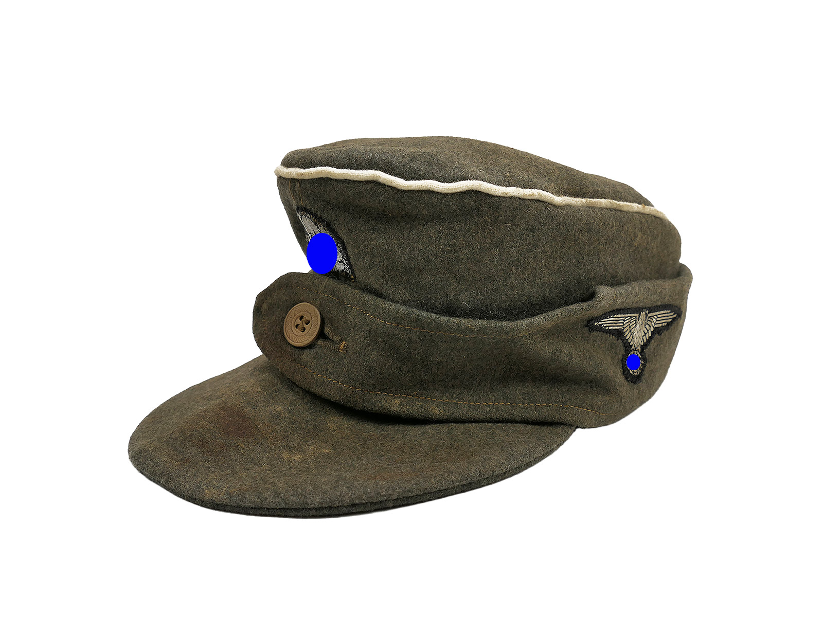 Antique weapons SS M43 single button field cap woollen cloth / trapeze effects size 58 