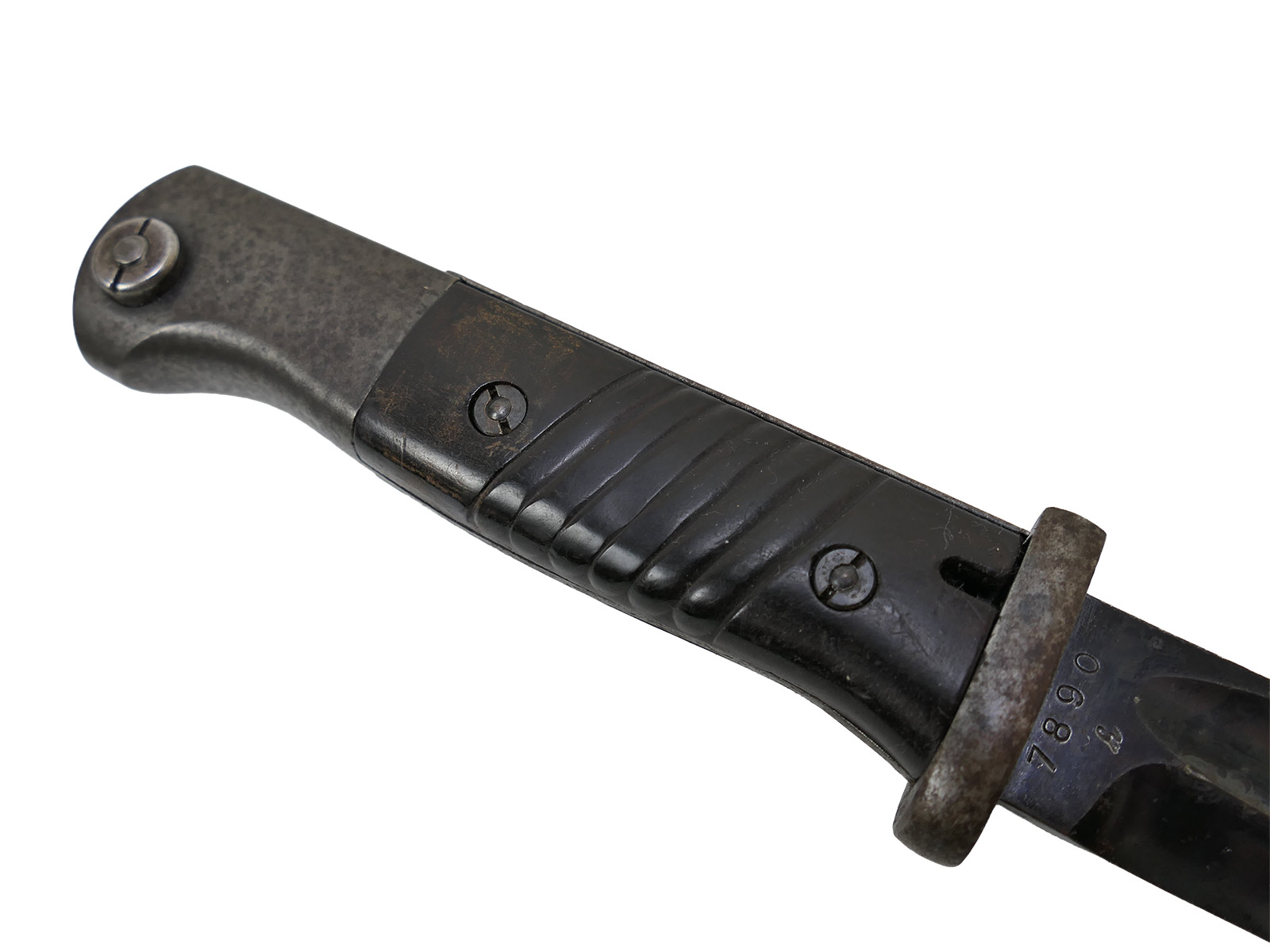 Wehrmacht M84/98 K98 bayonet / side-mounted bayonet – matching serial numbers – Hörster 1938 – battle-worn
