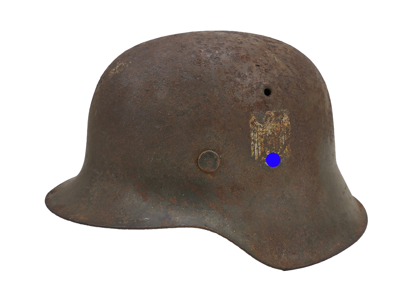 Wehrmacht SD M42 steel helmet with helmet lining and chin strap – ORIGINAL FIND FROM A BARN
