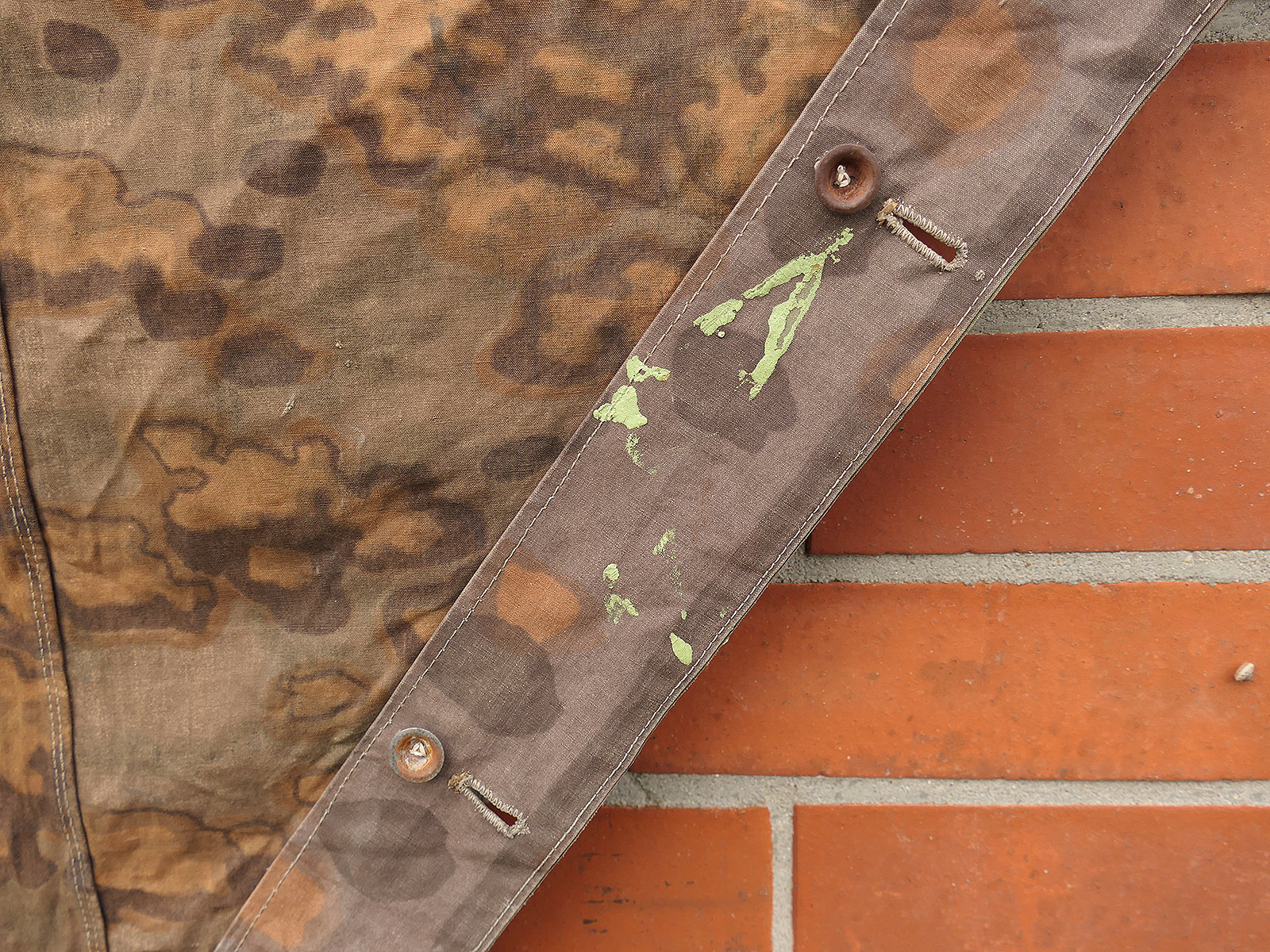 #A/ Waffen SS Original Tarpaulin – Oak Leaf Camouflage Tarpaulin – Battle-Worn