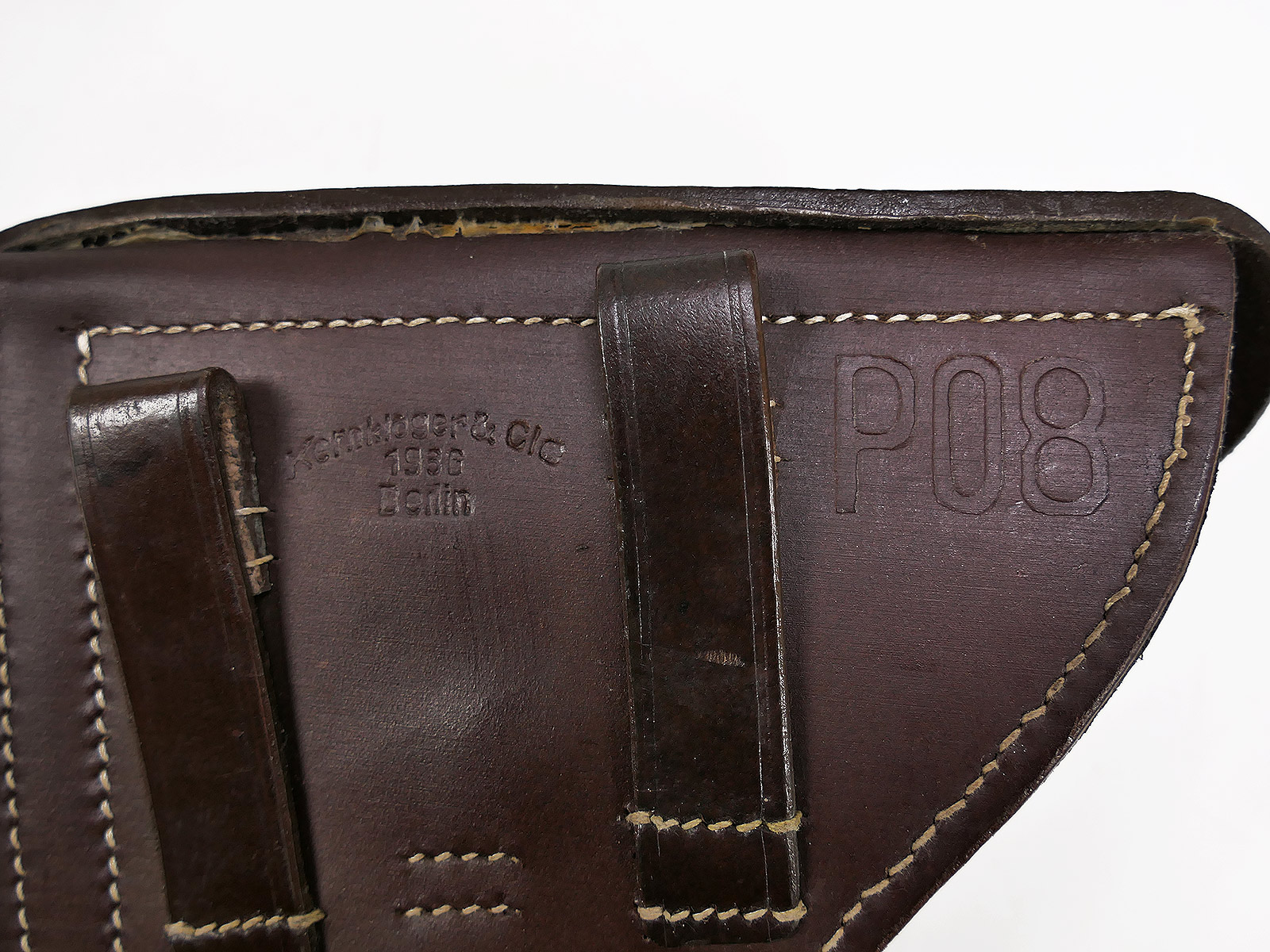 One-off Wehrmacht Luftwaffe P08 holster, leather holster, pistol case, leather, BROWN