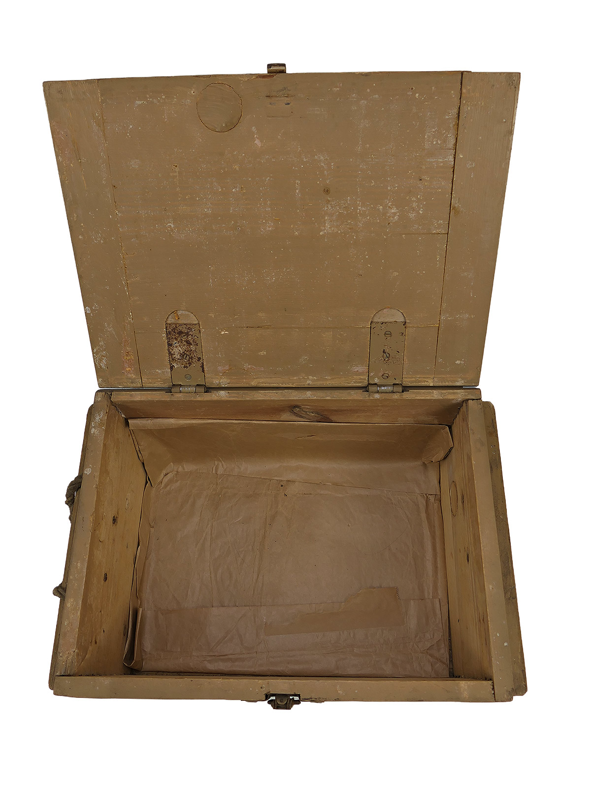 Luftwaffe ammunition box, wooden box, Luftwaffe ammunition box from 1943 onwards, original colour