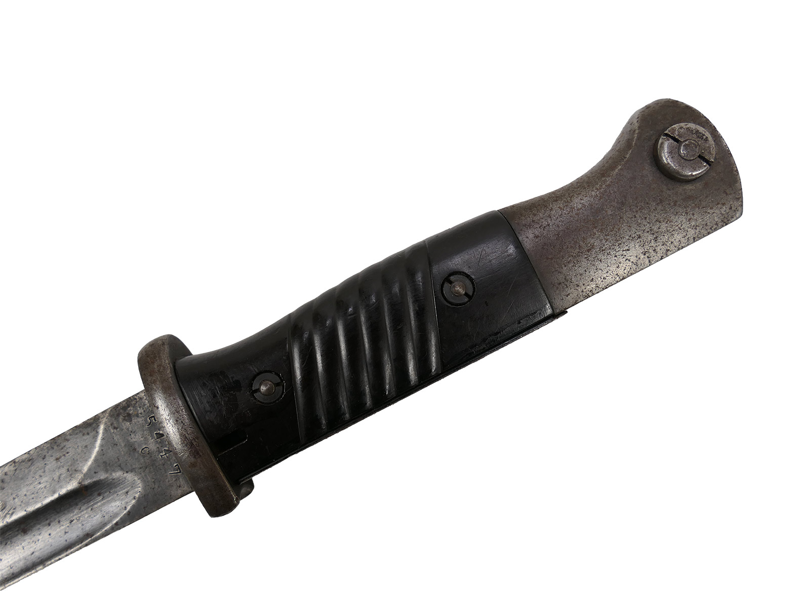 Wehrmacht M84/98 bayonet by Jos Corts, 1940 K98 carbine / fixed bayonet with scabbard, BATTLE-WORN