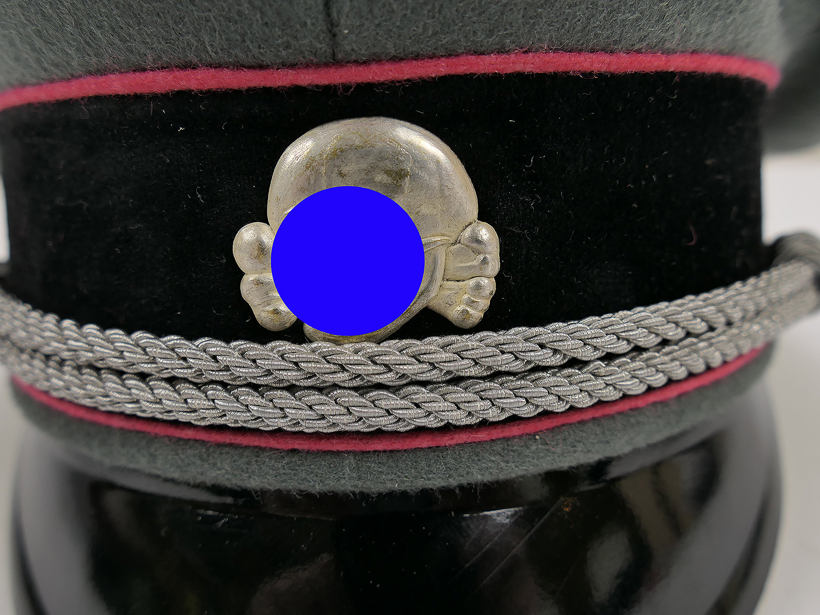 Waffen SS peaked cap, officer’s, PANZERTRUPPE, size 58 – top-quality museum-grade reproduction with metal detailing