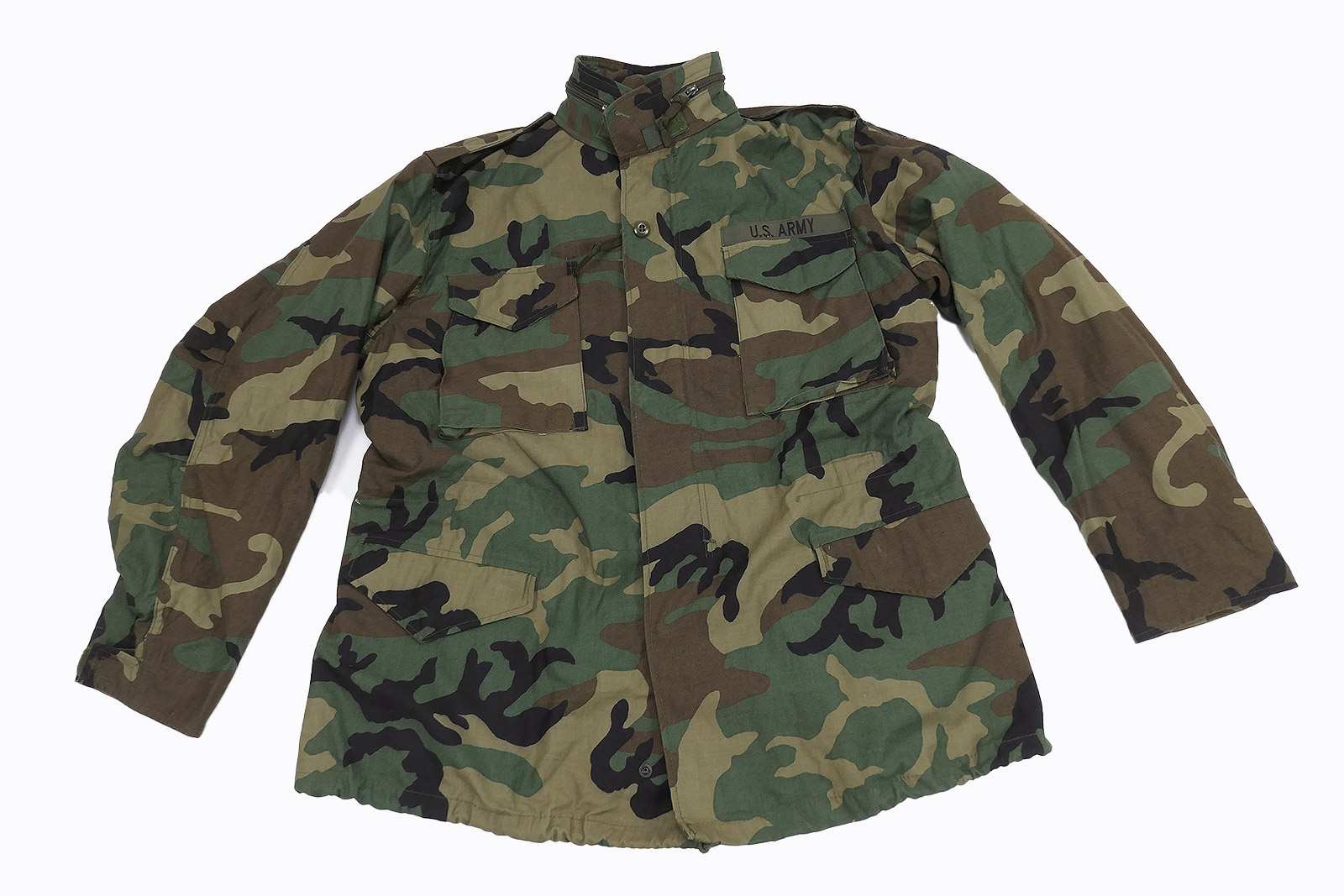 Top! US Cold Weather Field Jacket M65 Field Jacket Woodland Size Large Long Biker Camouflage Jacket