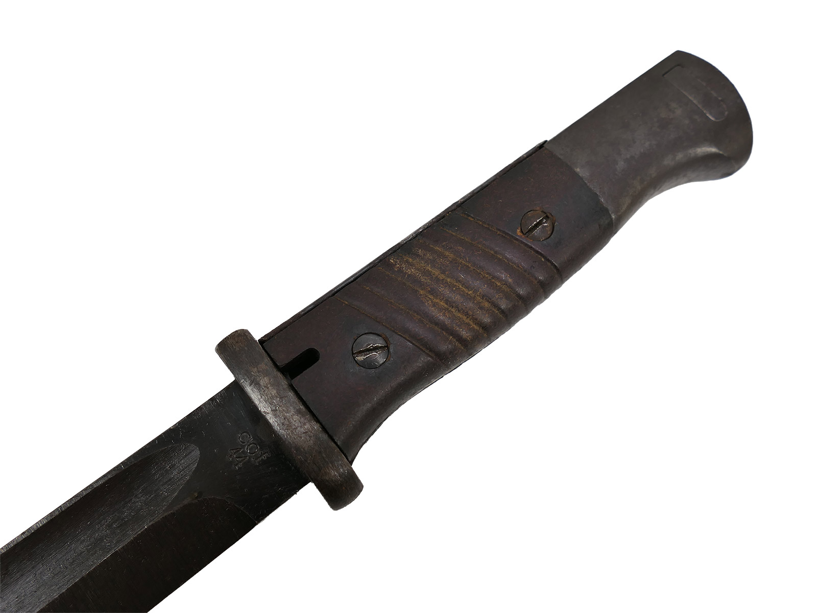 Wehrmacht M84/98 K98 bayonet / side-mounted bayonet – matching serial numbers, cof 44, battle-worn