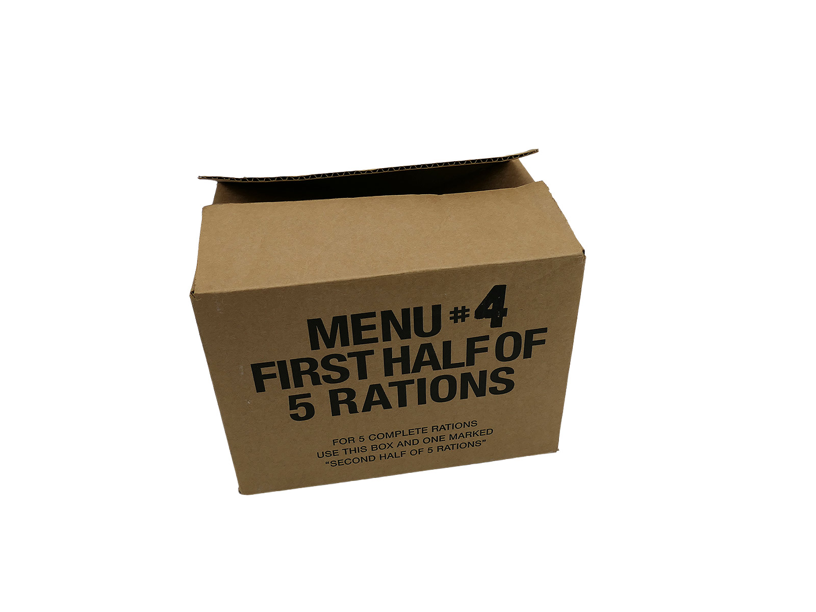 #1 Original US Army WW2 outer packaging box f. Ration Menu #4 2nd Half of 5 Rations