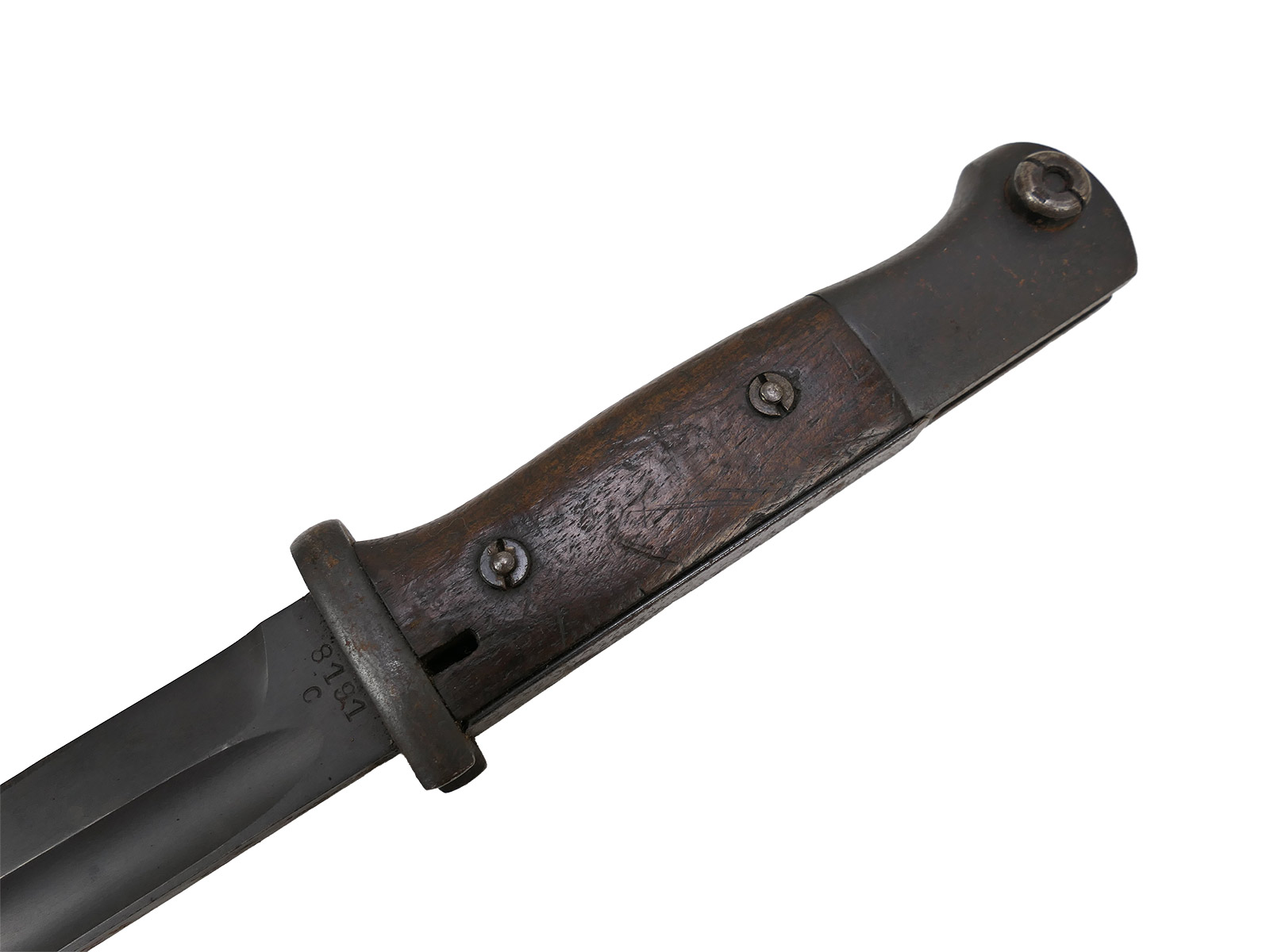Wehrmacht M84/98 S/174 bayonet, 1937 K98 carbine / sidearm with scabbard, BATTLE-WORN