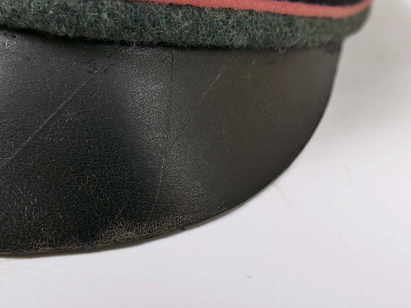 Waffen SS peaked cap, tank, anti-tank gun, Crusher Cap, old style, size 58, knapsack, flat cap – COLLECTION, BATTLE-WORN