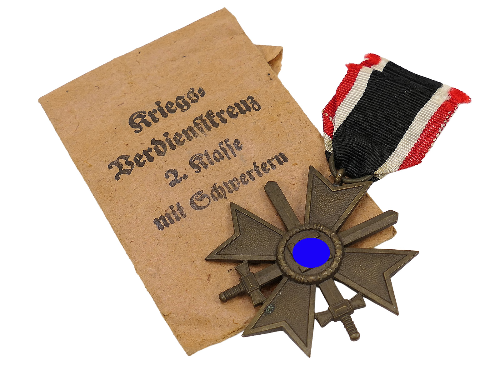 Original War Merit Cross, 2nd Class with Swords (KVK 1939), with ribbon and pouch
