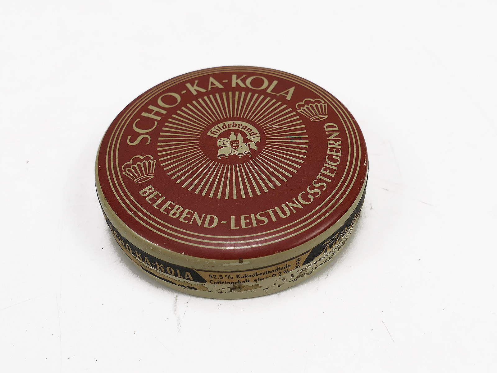 #A/ Hildebrand Schokakola tin / Airman’s chocolate with contents – COLLECTION BATTLE WORN – 