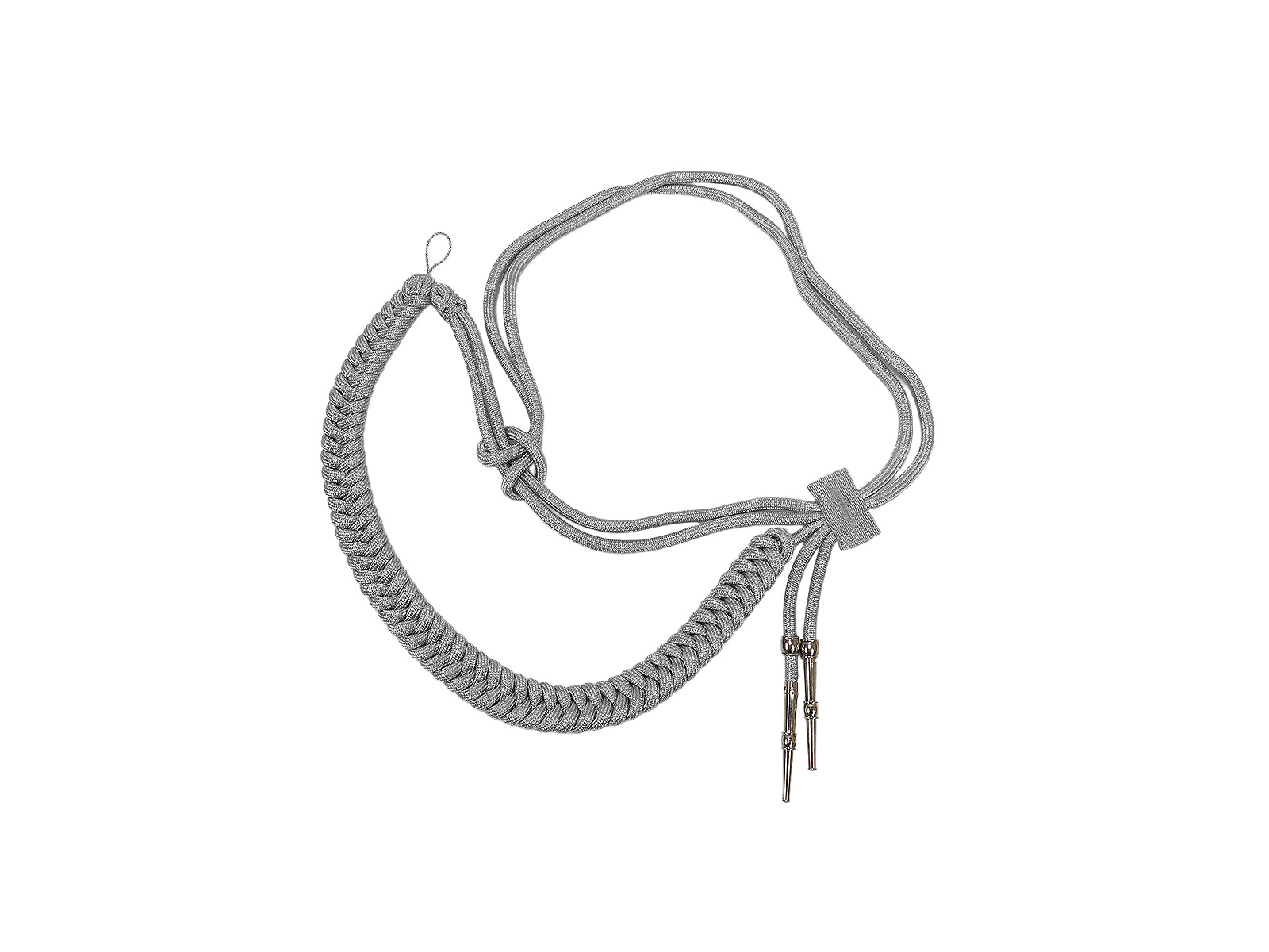 Wehrmacht parade lanyard monkey swing adjutant lanyard - SIMPLE - uniform silver/ aluminium 