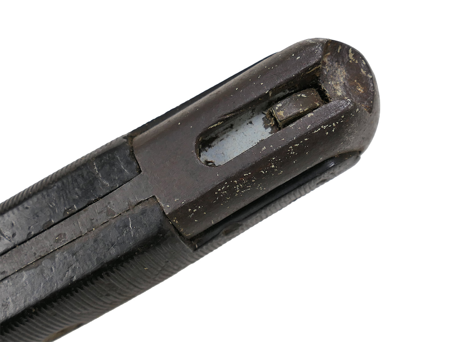 US Army WW2 M1 bayonet in scabbard for the M1 Garand carbine / Collection: BATTLE WORN