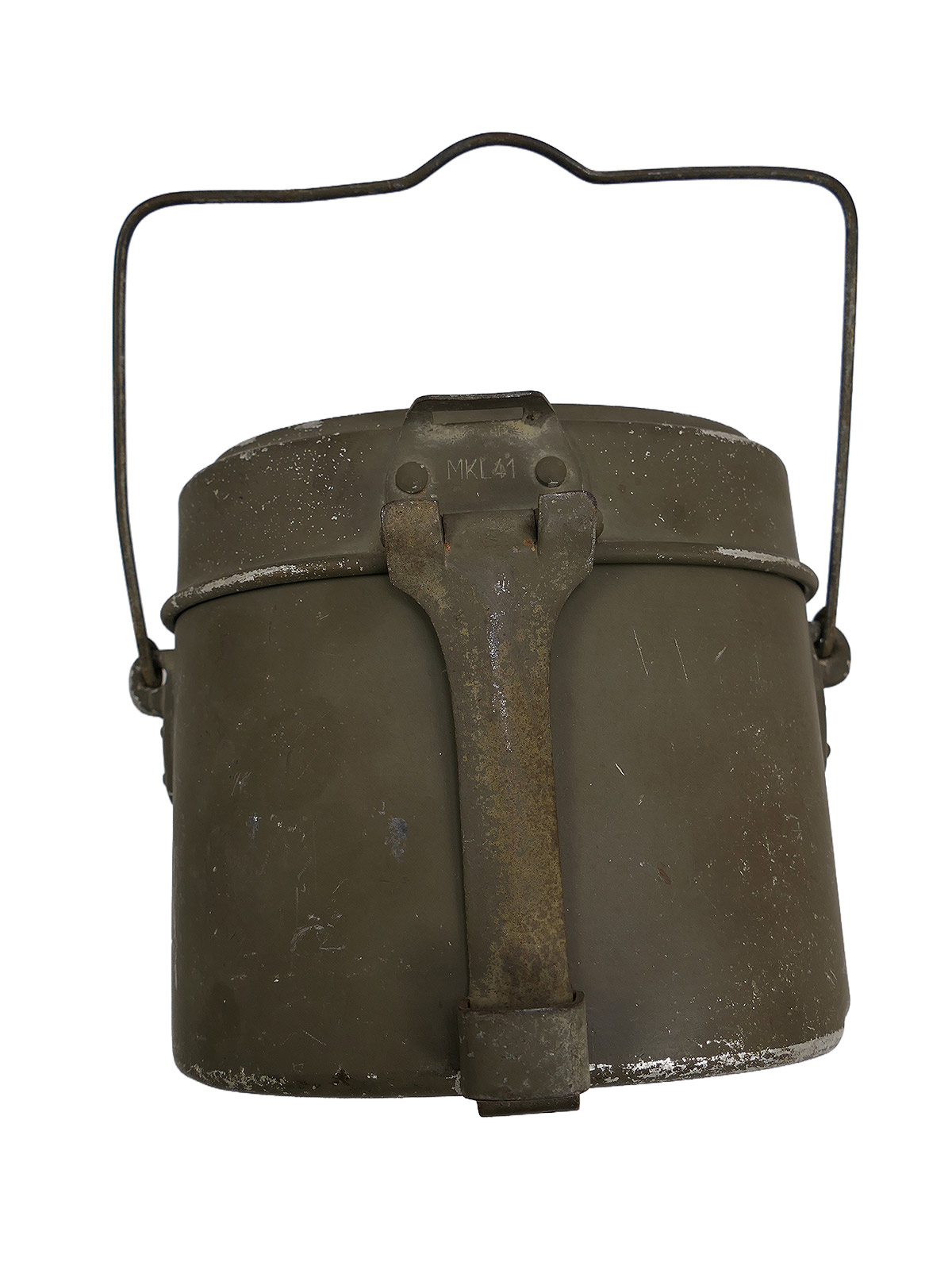 Wehrmacht cookware set, manufacturer MKL 41, with 95% of the original paintwork intact, complete with leather strap – COLLECTION