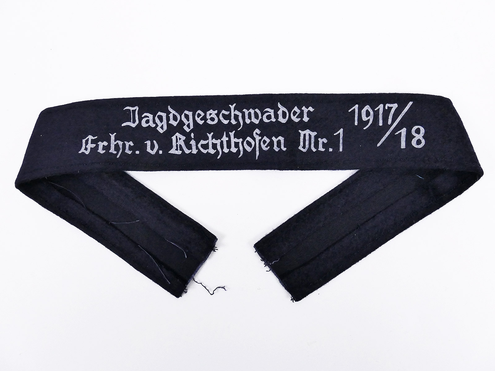 Luftwaffe sleeve band fighter squadron Frhr. v. Richthofen 1917/18 print folded over on felt