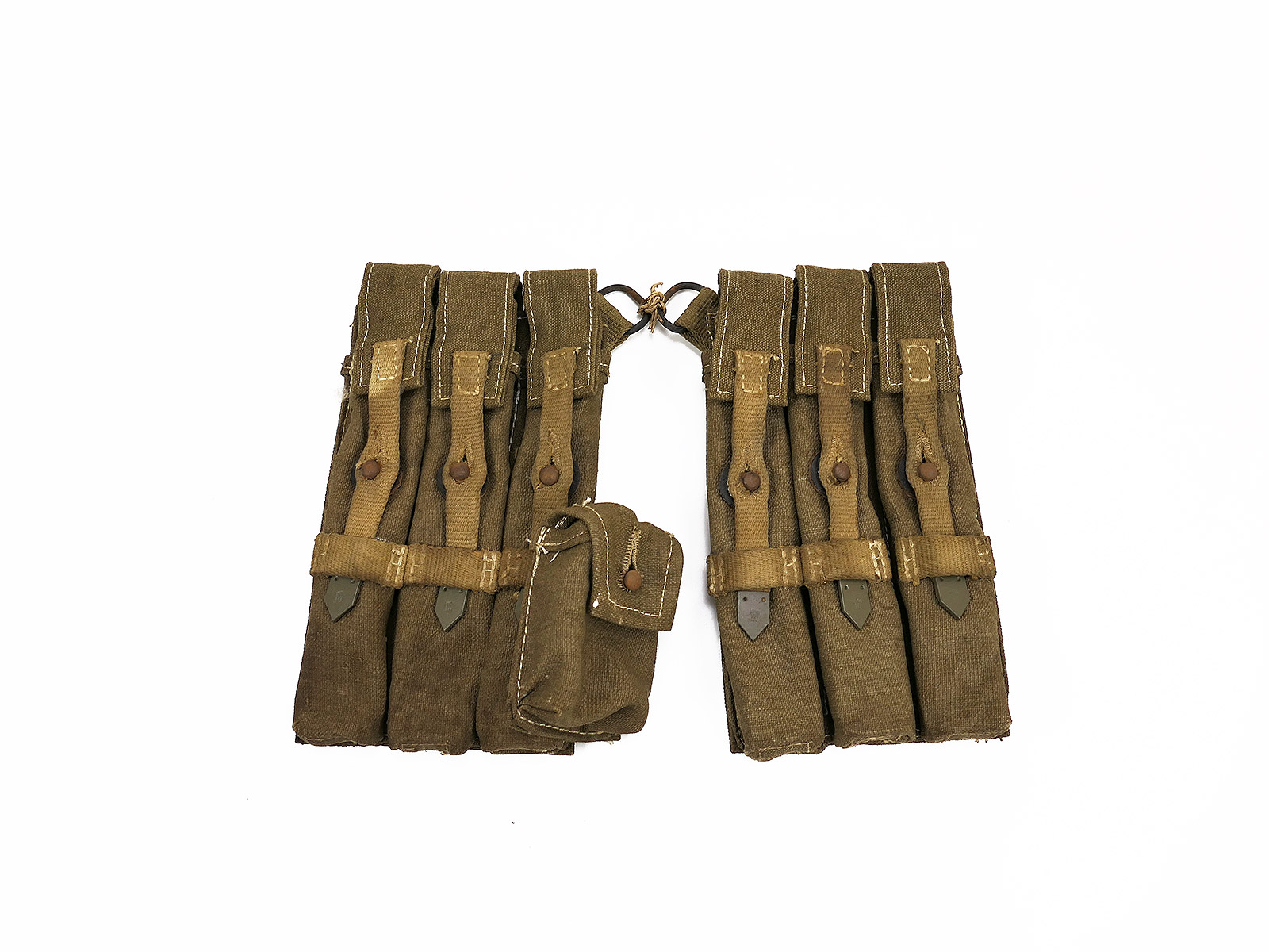 #Z2 Wehrmacht DAK Afrika Korps pair of MP 38/40 magazine pouches MITTEL MP38 MP40 Web Leinen bag