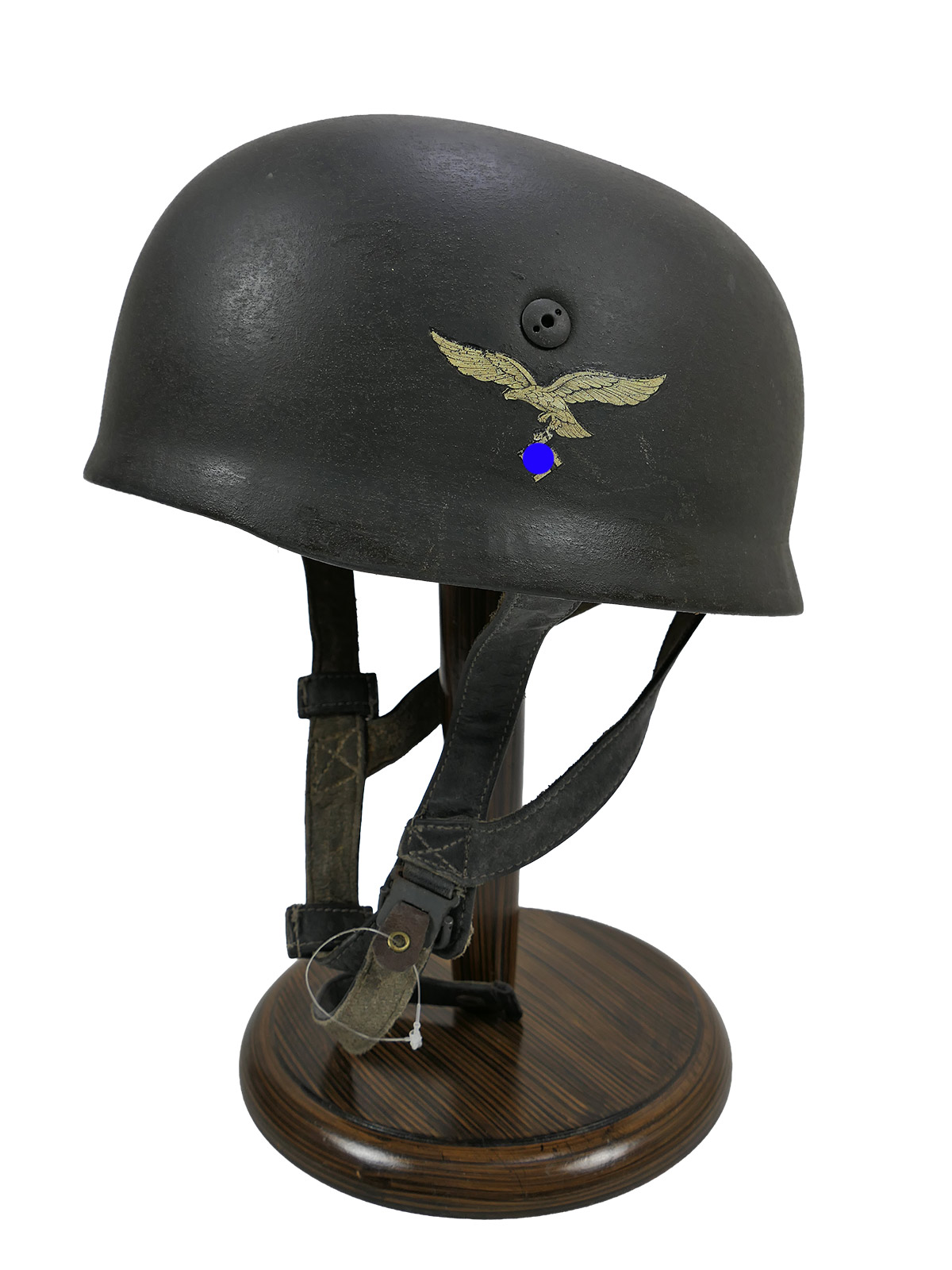 One-off item – Vintage camouflage paratrooper helmet, DD Stahlhelm M38, Luftwaffe paratrooper COLLECTION