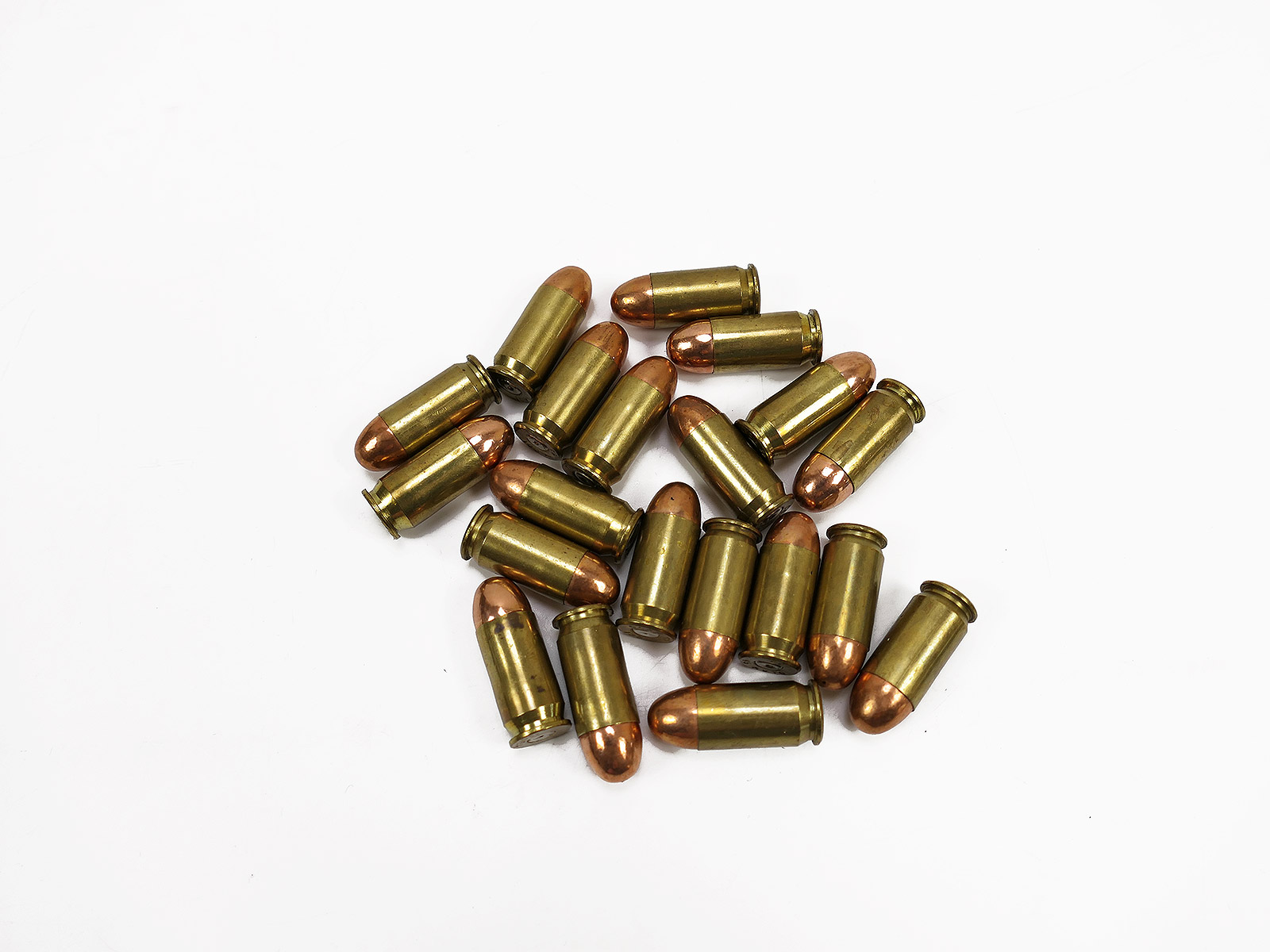 US – 20x decorative cartridges, calibre .45 ACP with copper bullets, for Colt revolvers