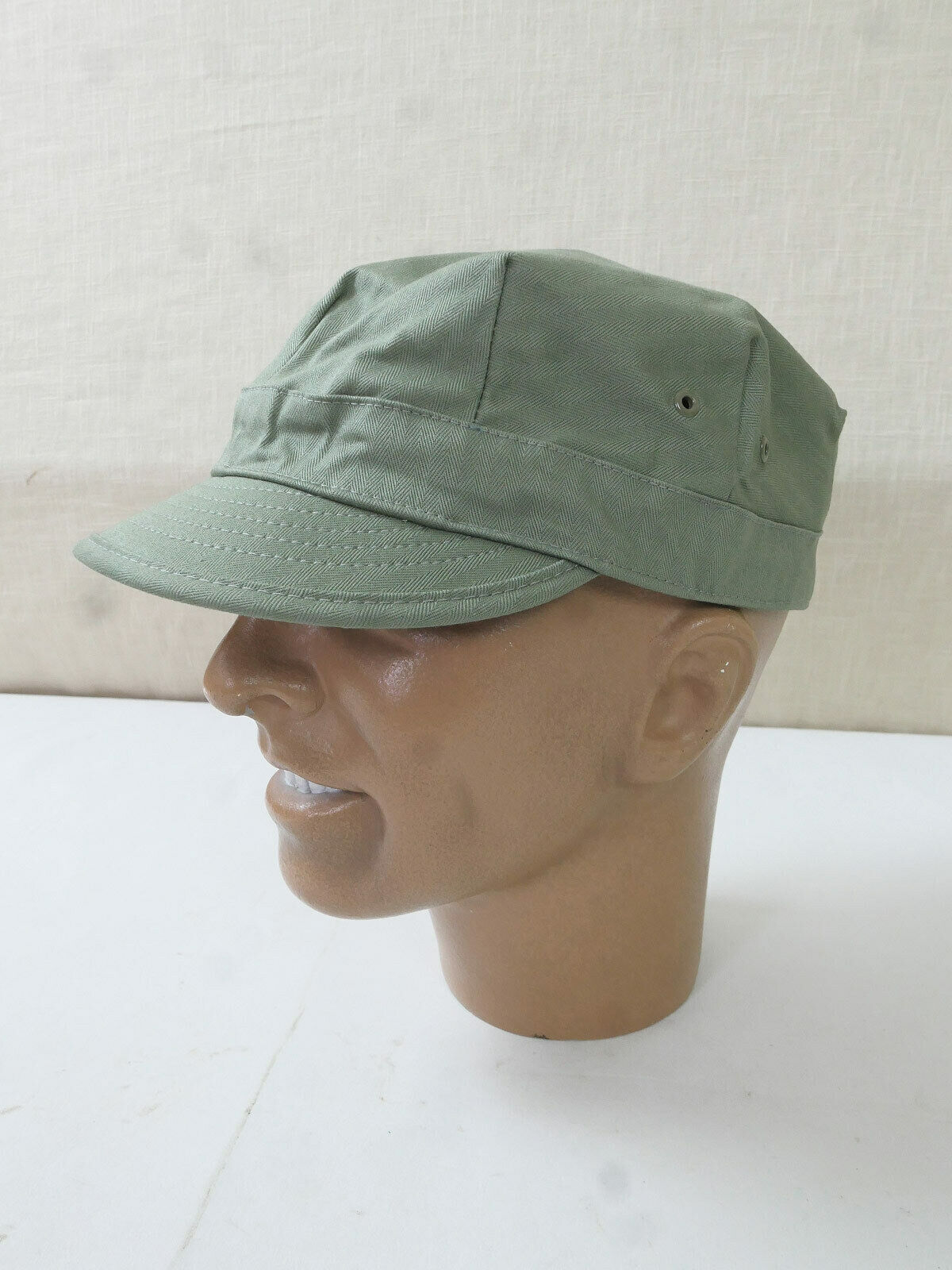 US WW2 HBT Cap Herringbone Twill O.D. 7 Peaked Cap Jeep Cap