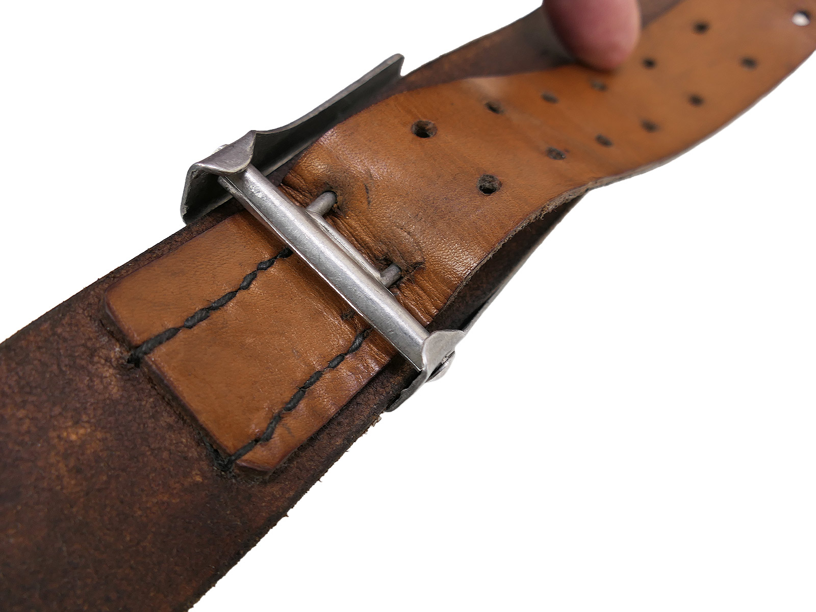 Luftwaffe Vintage Belt / Leather Belt, 105 cm, with Luftwaffe Pilot Aluminium Buckle – BATTLE WORN