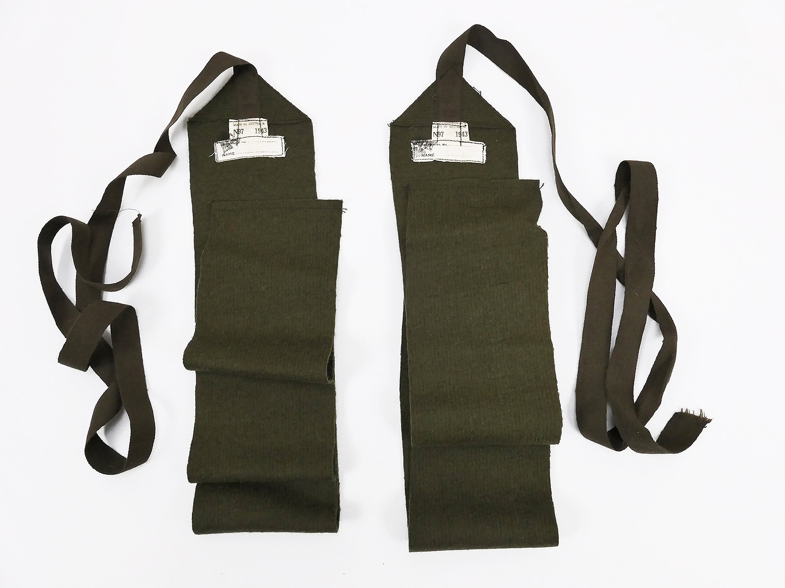 P1738066 Original WW2 Australian Army gaiters gaiters ANZAC 1943 wrap gaiters