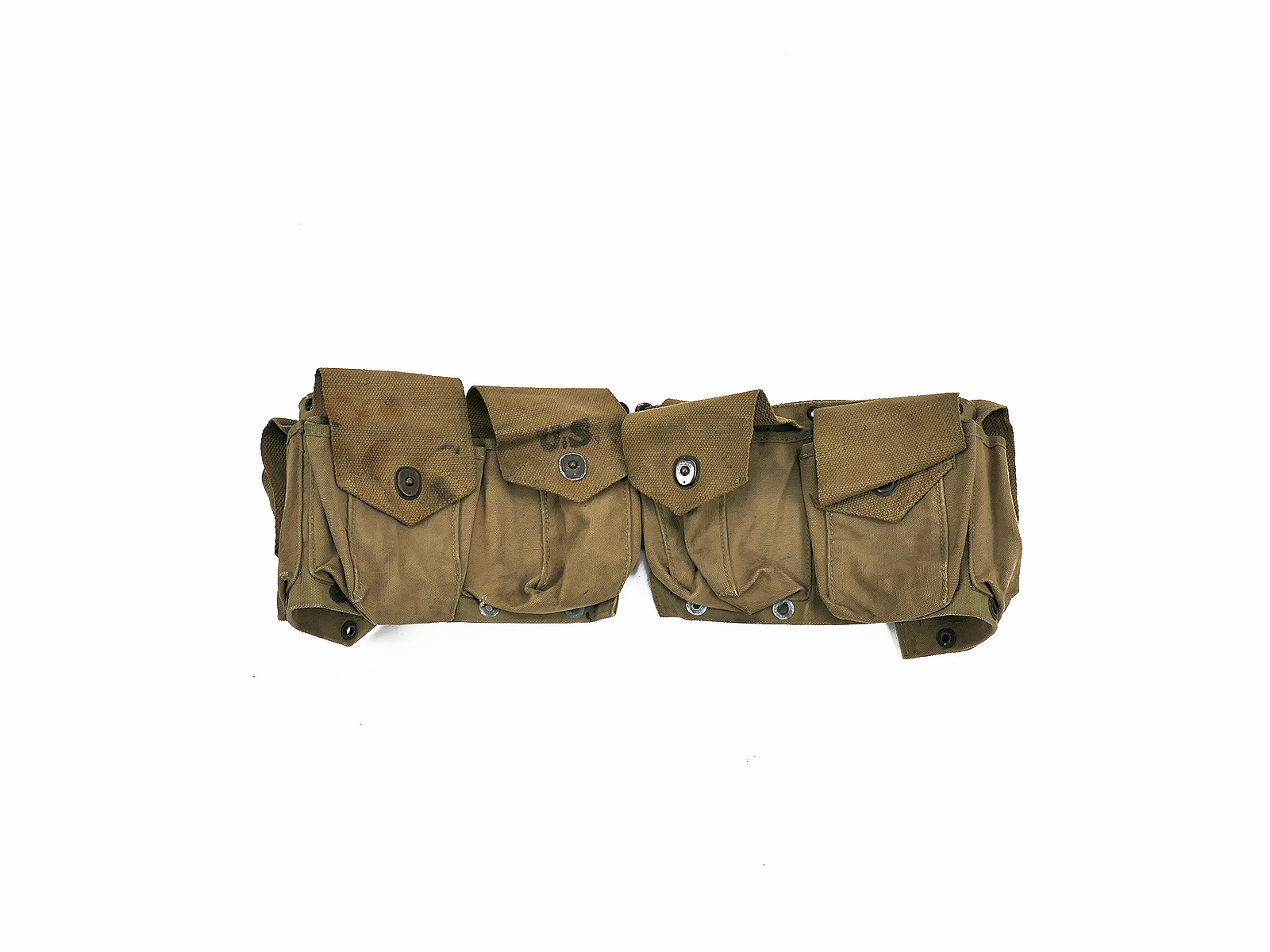 Original US Army WW2 Browning Automatic Rifle Cartridge Belt BAR 1942 COLLECTION BATTLE-WEARED