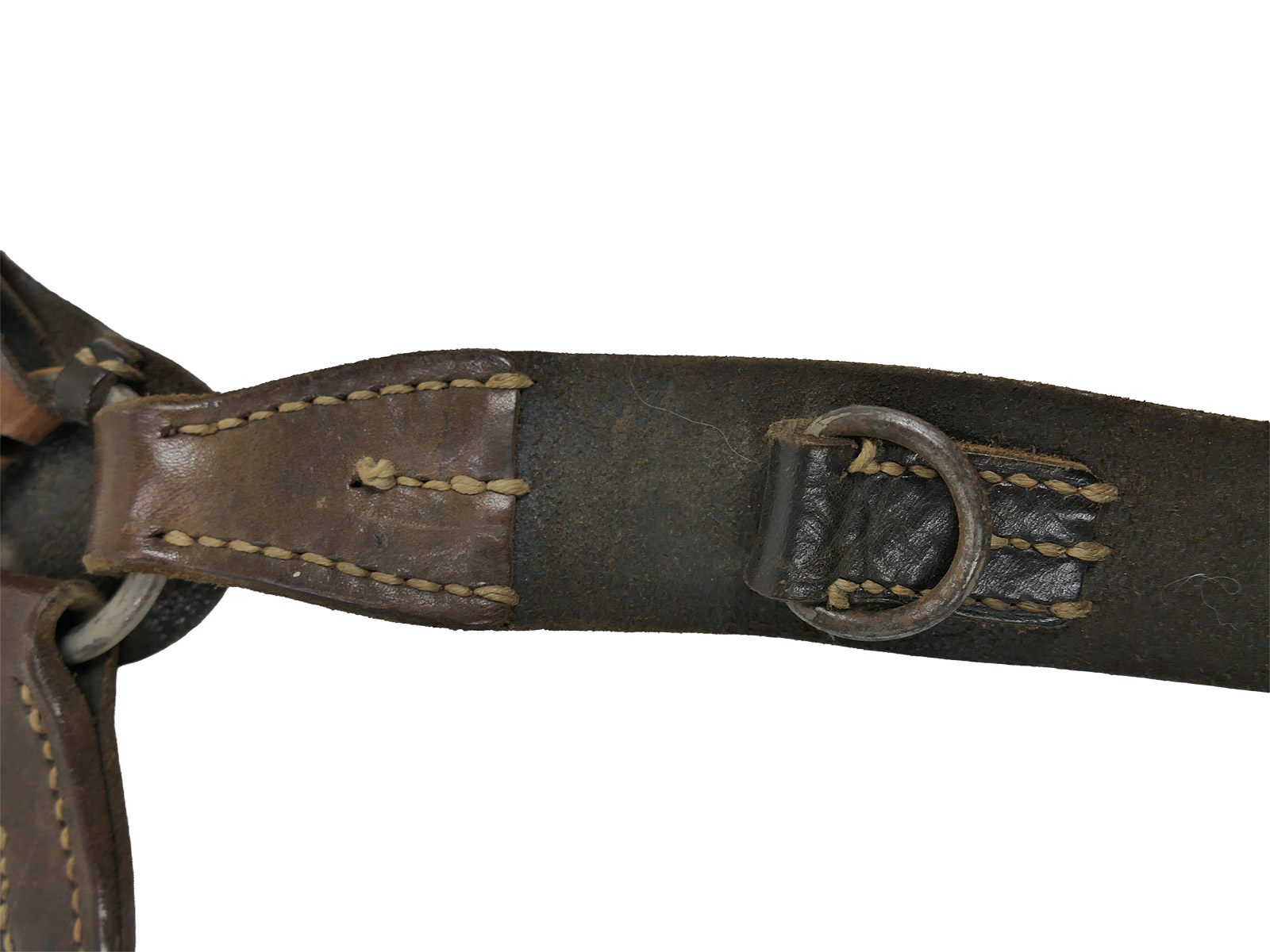 One-off item – Original Wehrmacht Y-strap leather belt carrier by Franz Brehme, 1942. Top condition!  COLLECTION