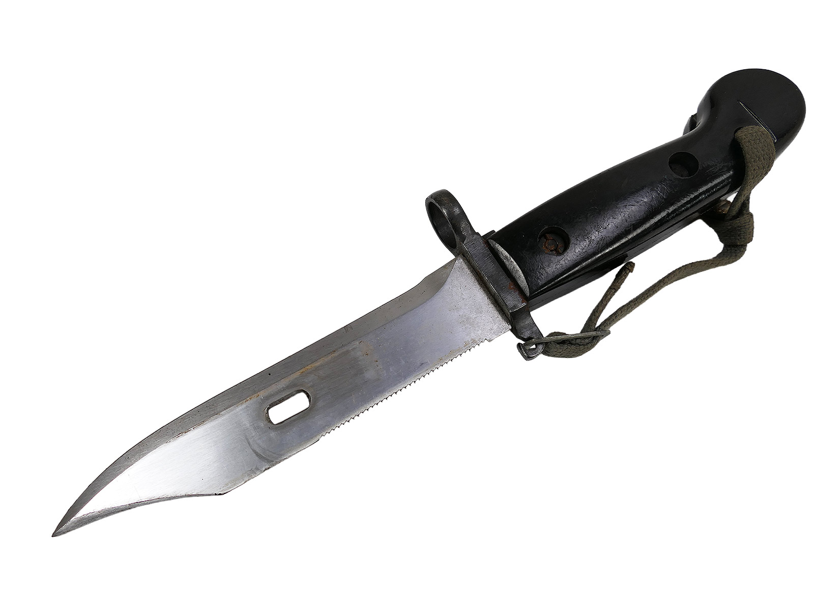 Original NVA side sword / bayonet for AK47 and AK74 Kalashnikovs, with black plastic handle and wire cutter