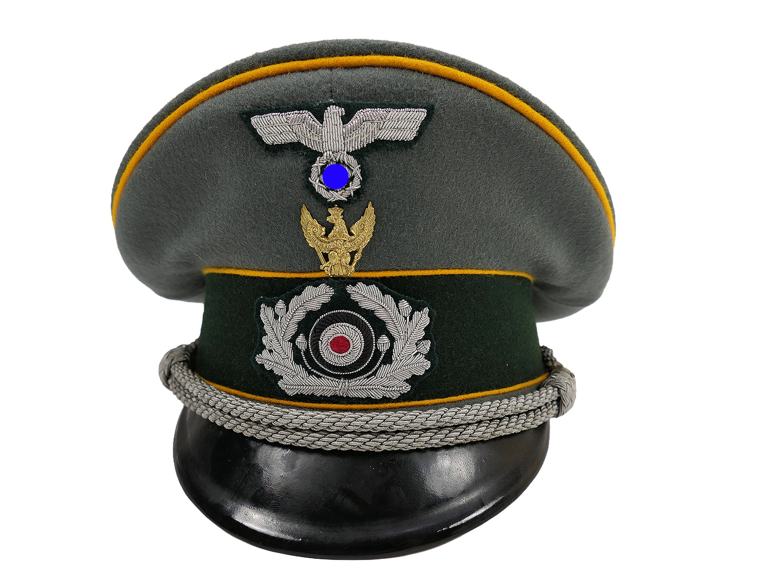 Wehrmacht peaked cap, Cavalry Regiment 6 officer’s cap with Schwedt eagle, size 56, premium museum-quality reproduction, COLLECTION