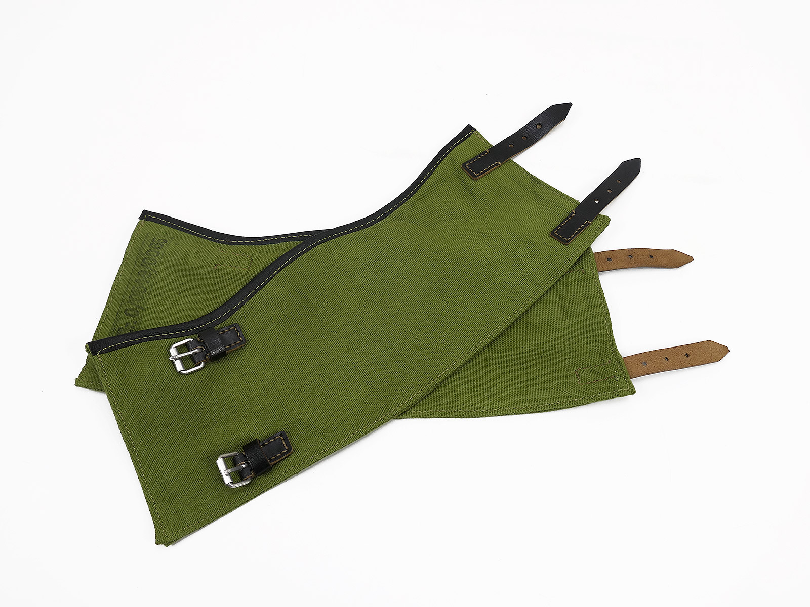 Wehrmacht pair of vintage gaiters OLIV with RBNr. *Handcrafted* for lace-up boots 