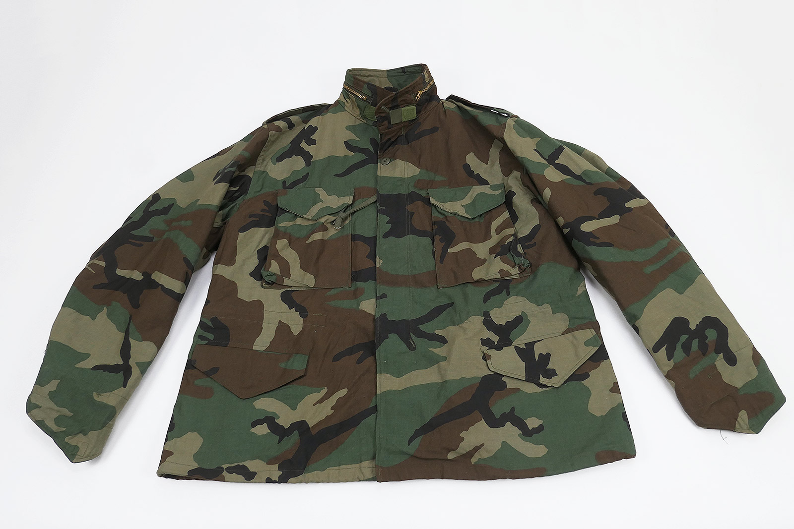 US Cold Weather Field Jacket M65 Field Jacket Woodland Size XL Biker Camouflage Jacket