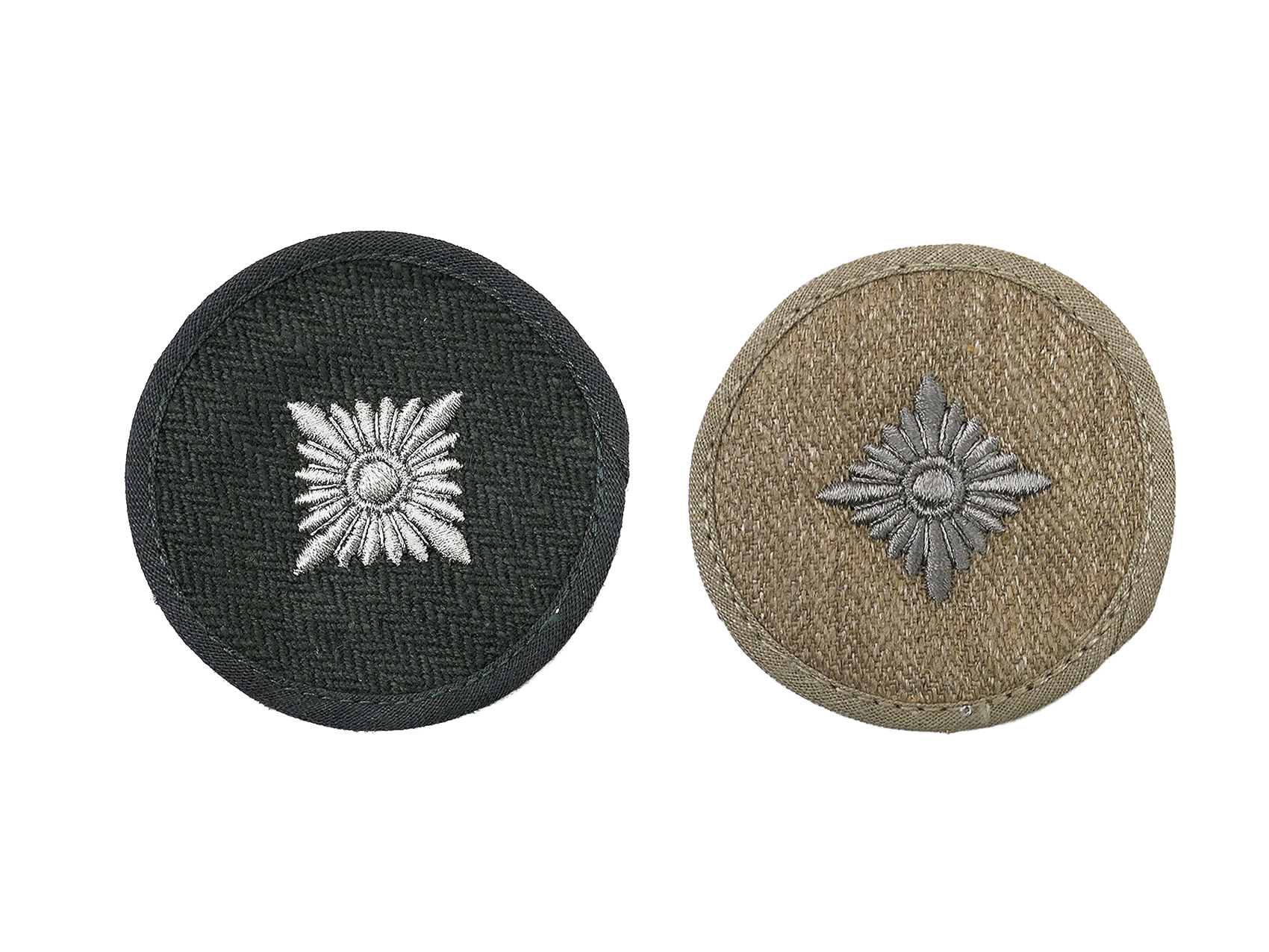  Wehrmacht 2x Oberschützen star drill green / working drill badge drill blouse 