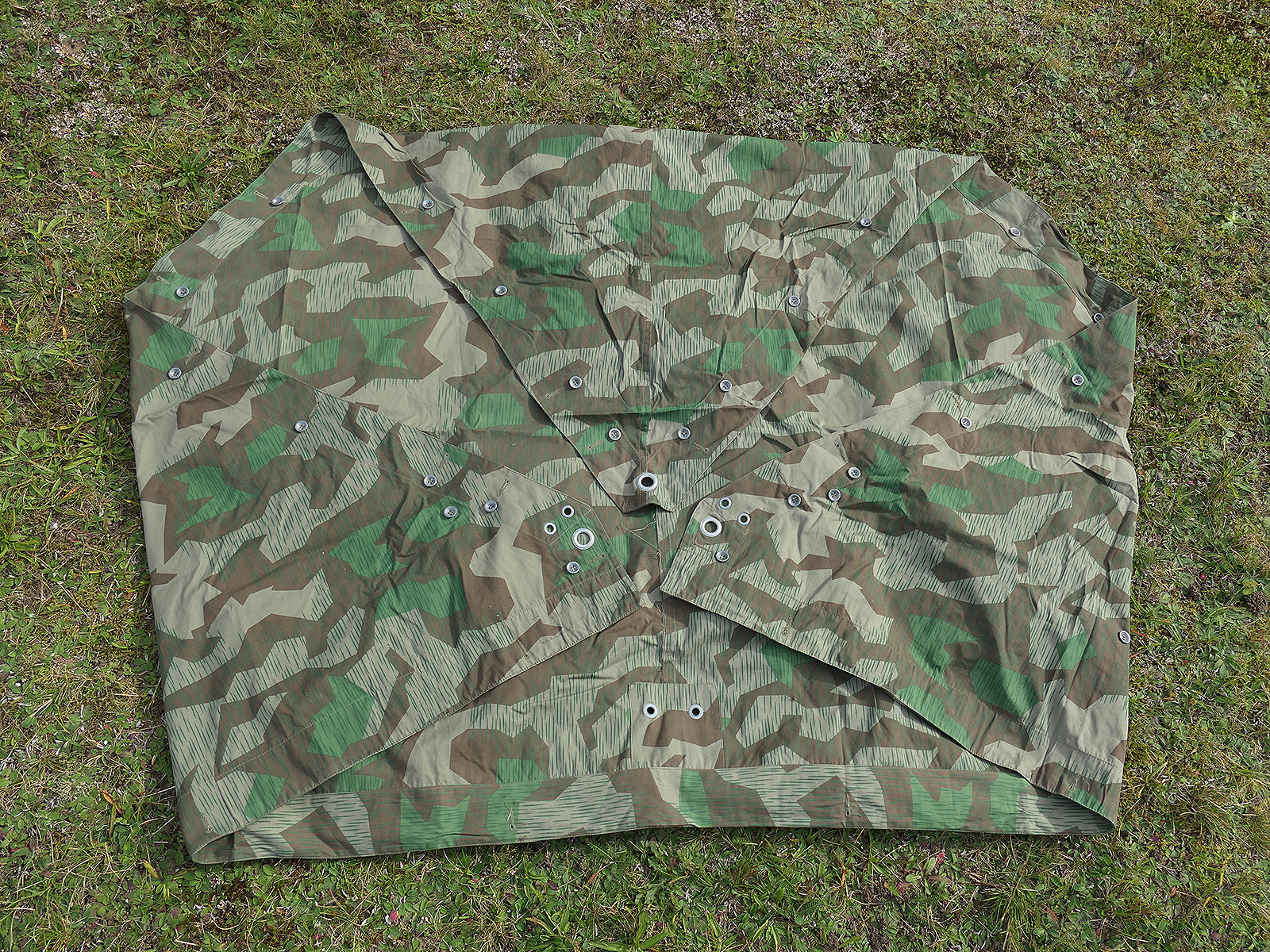One-off Wehrmacht tent canvas, splinter camouflage, reproduction tent panel, splinter triangular tent panel, World War II
