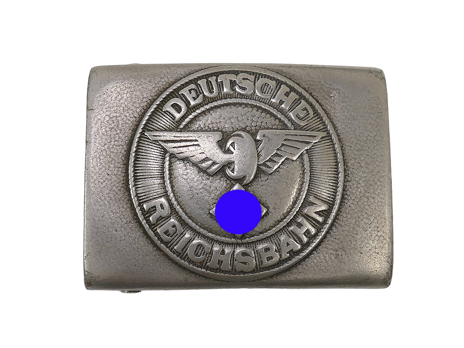 One-off item – Aluminium Deutsche Reichsbahn coupling lock, antique railway item, showing heavy wear