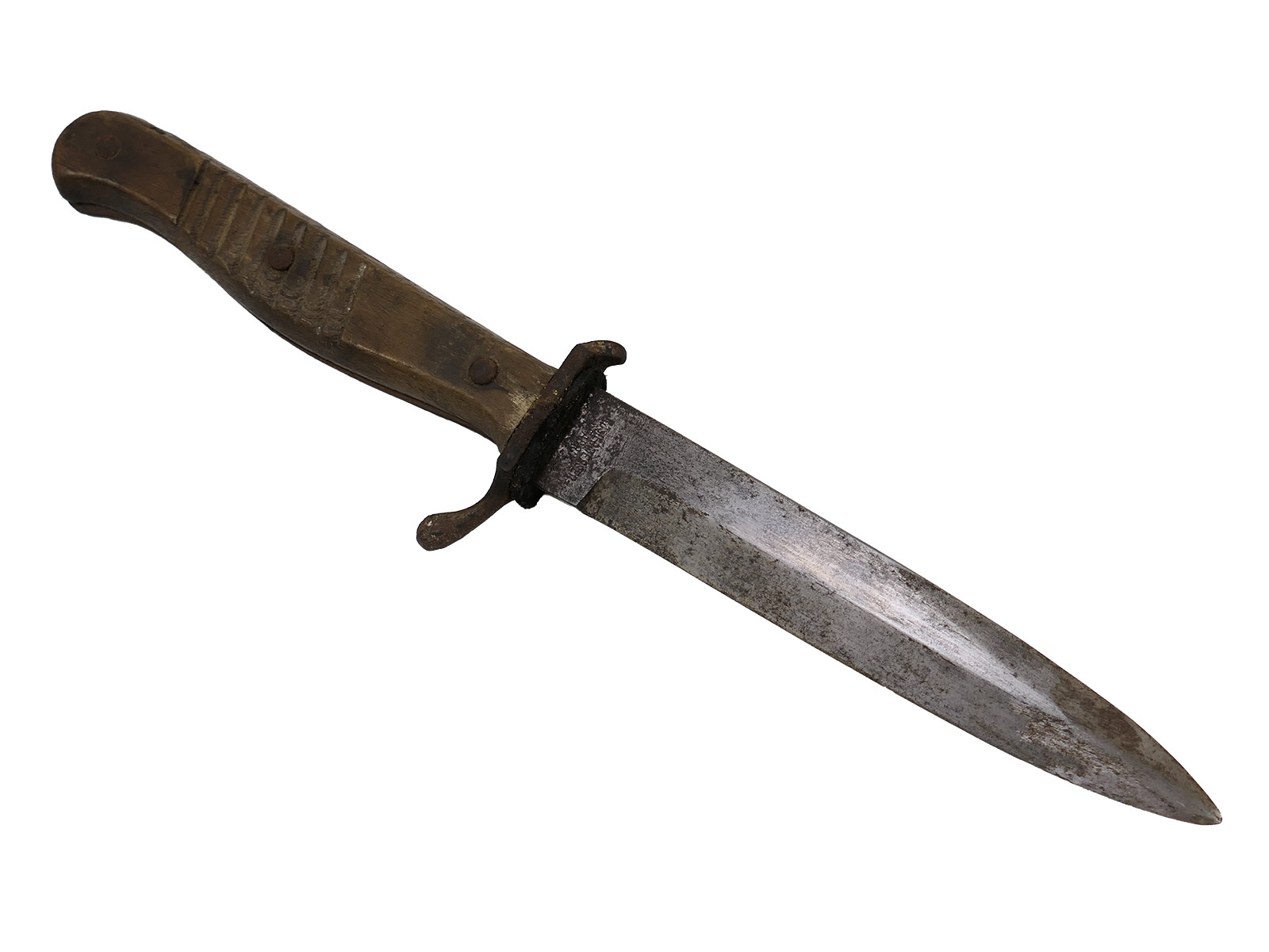 WK1 trench dagger with ERN mark, Rhineland razor factory, COLLECTION BATTLE WORN