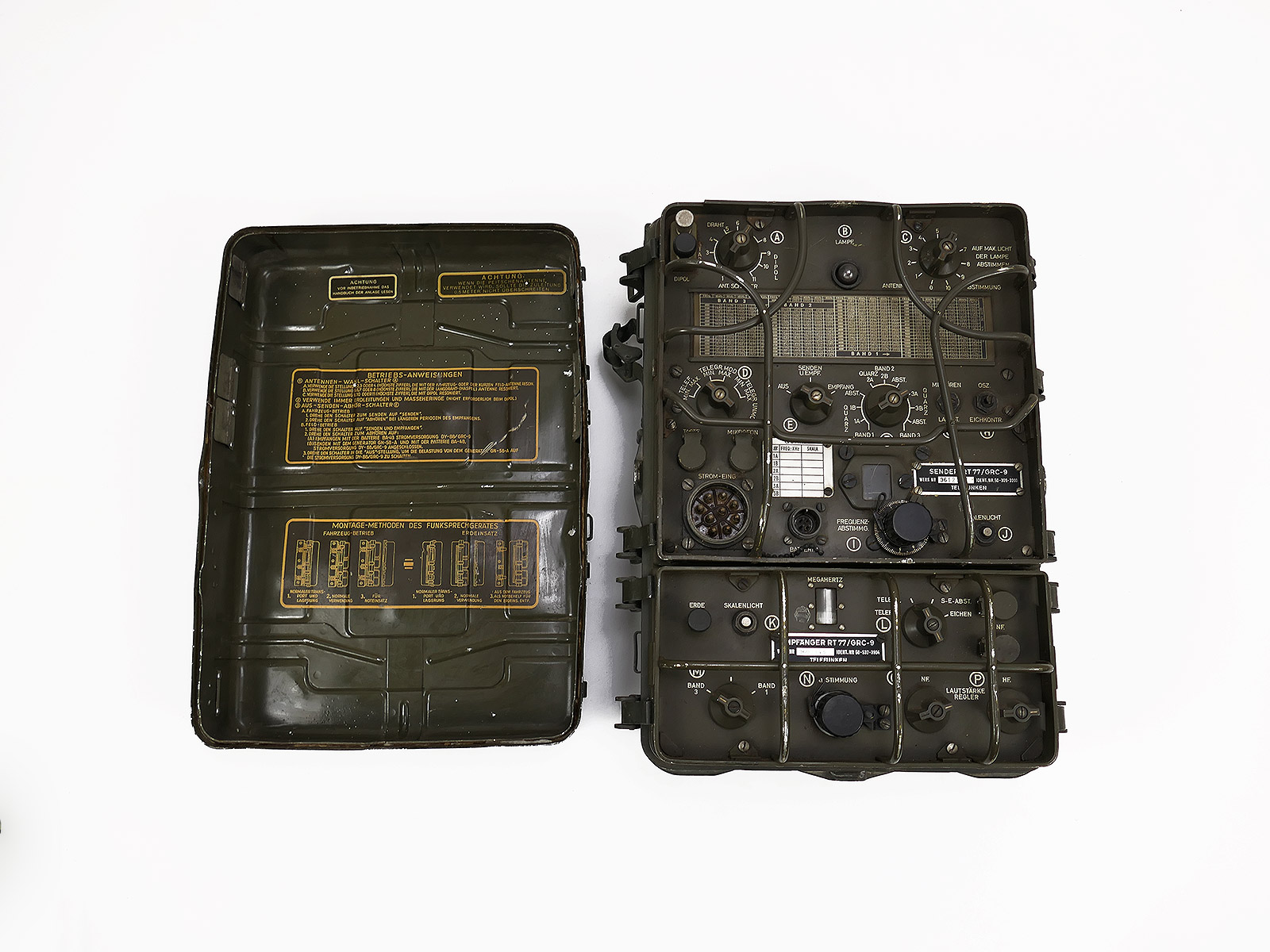 #B/ US ARMY / Telefunken RECEIVER TRANSMITTER RT-77 / GRC-9 radio transmitter receiver radio set + cover