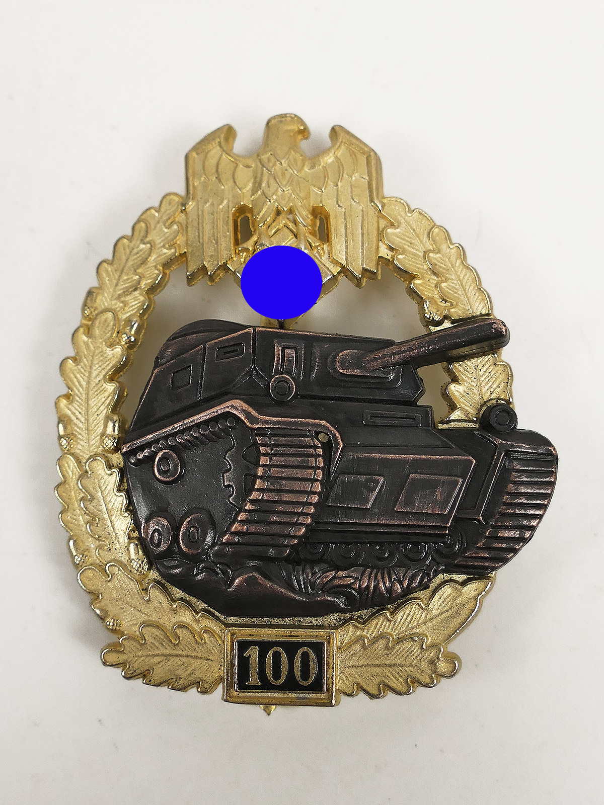 Wehrmacht Panzerkampfabzeichen Heer with mission number 100 Manufacturer JFS