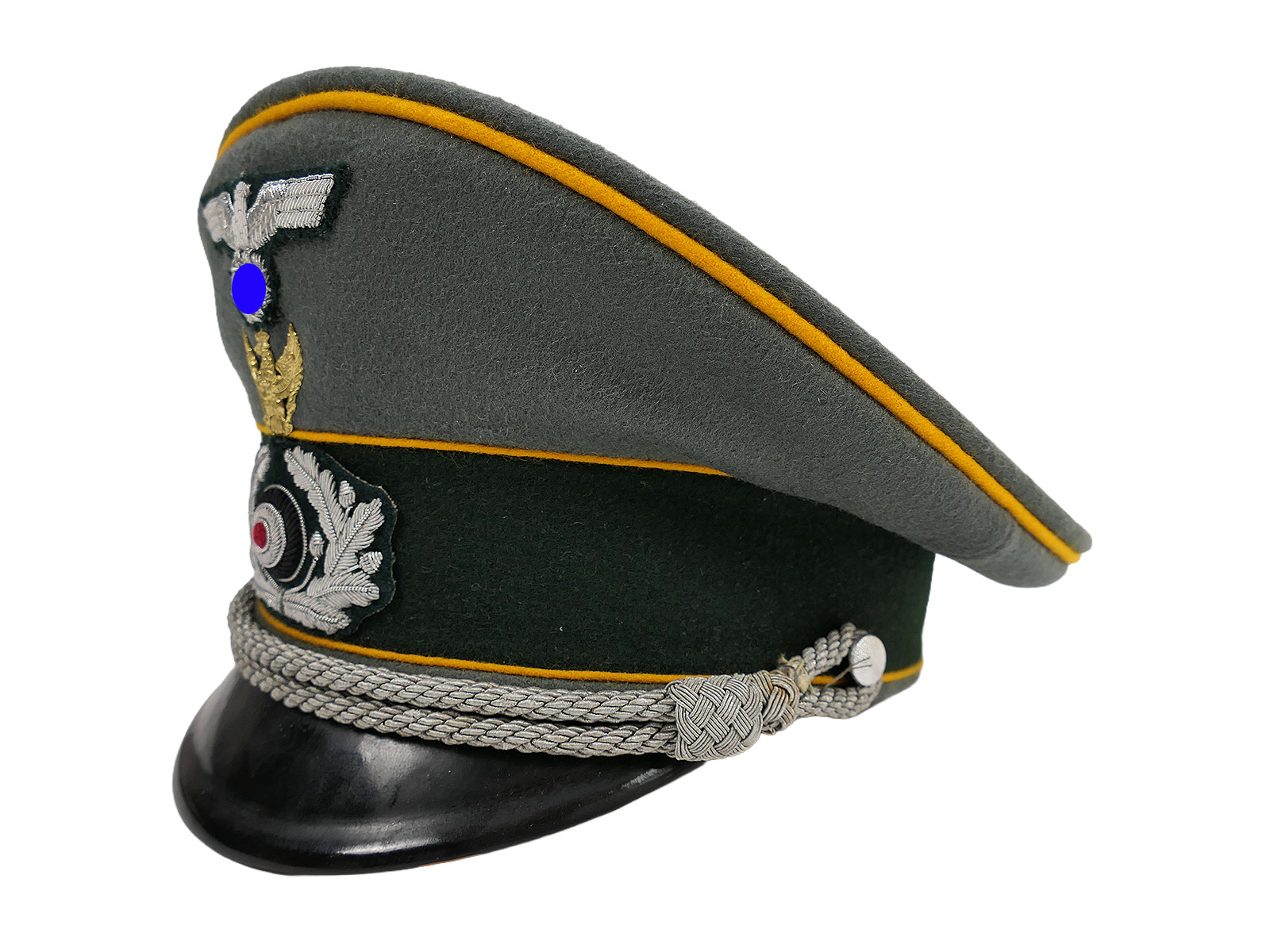 Wehrmacht peaked cap, Cavalry Regiment 6 officer’s cap with Schwedt eagle, size 56, premium museum-quality reproduction, COLLECTION