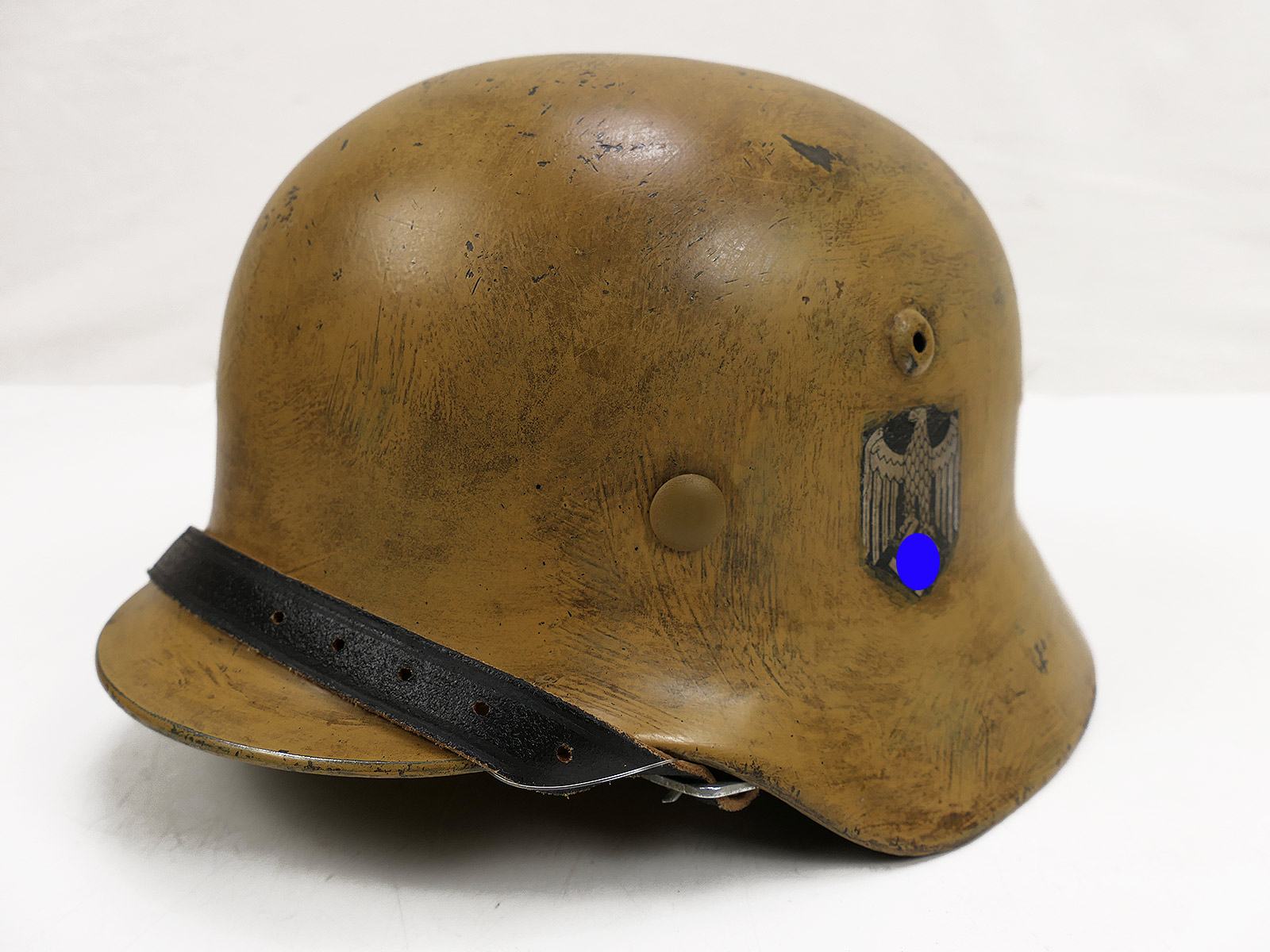 Wehrmacht DAK Afrika Korps steel helmet, TYPE M35, with helmet lining, size 58, tropical helmet, BATTLE-WORN