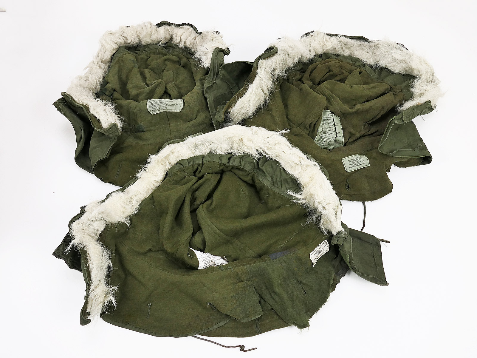 3x Original US ARMY Hood Winter Hood for Field Coat M-65 Parka Fur Hood