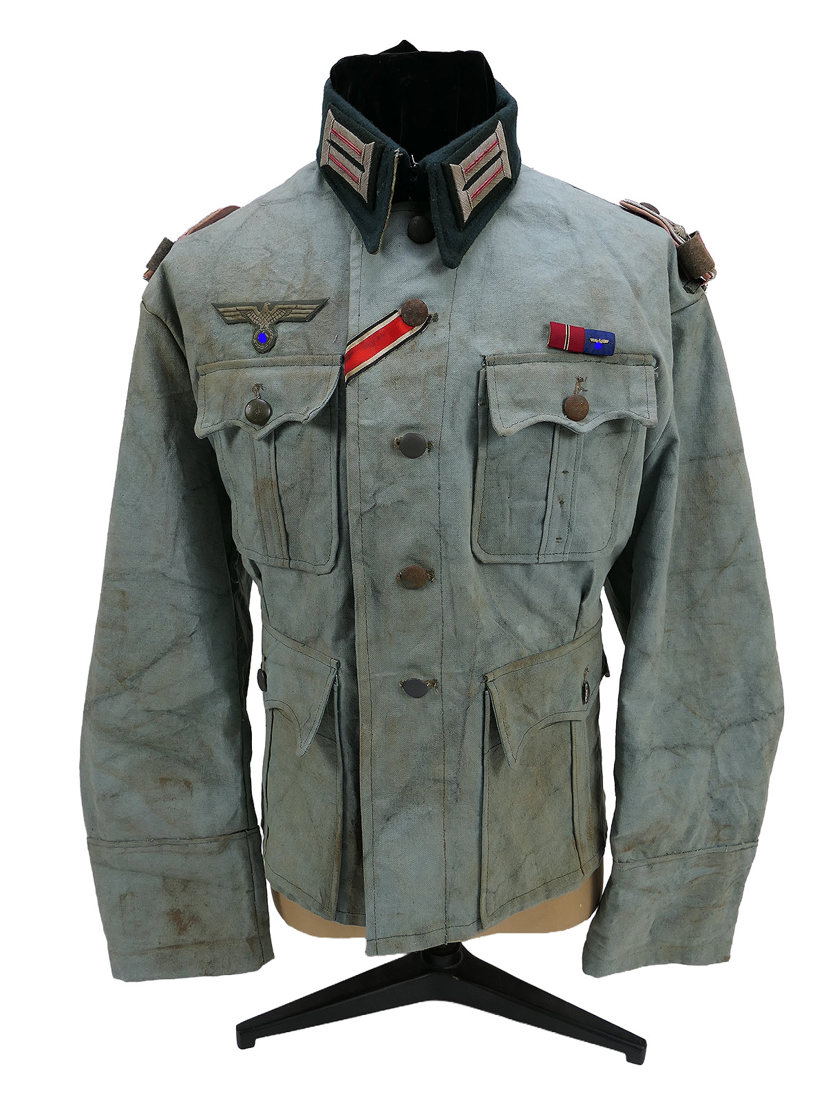 Wehrmacht M41 Officer’s Summer Field Jacket – Lieutenant’s Tank Destroyer Uniform – COLLECTION – BATTLE-WORN