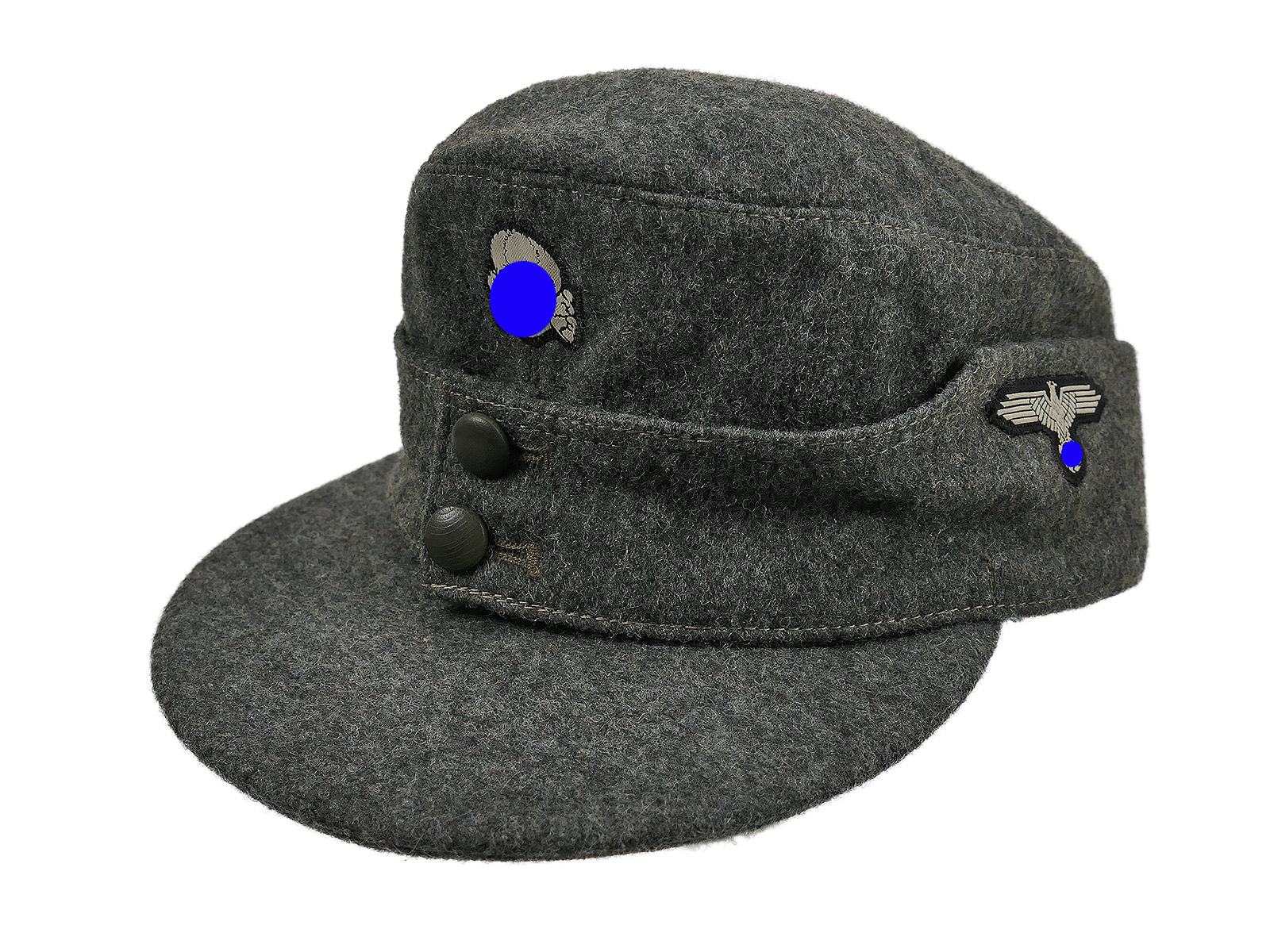 Waffen SS M43 two-button field cap, wool fabric, ELSENAU / with fabric trimmings, size 59, COLLECTION