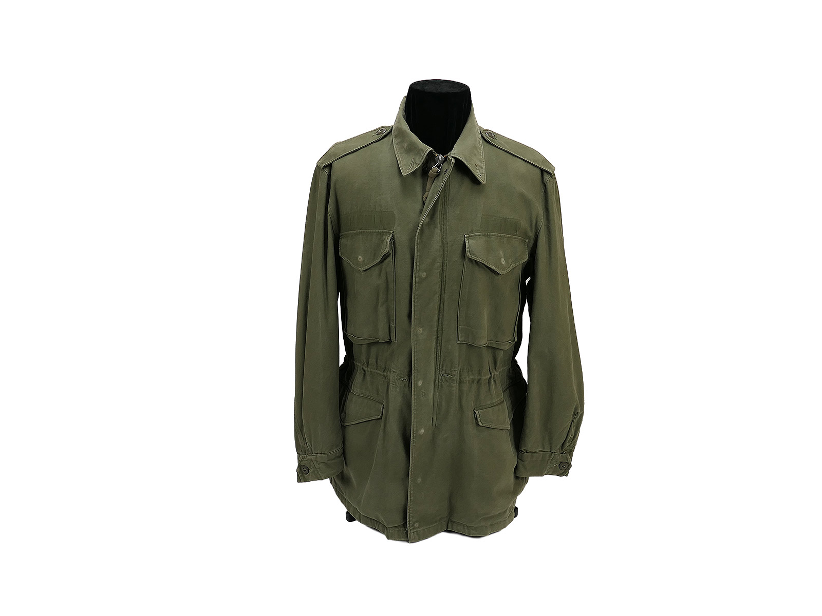 US Army M-51 Vintage Field Jacket olive Field Jacket Korea Vietnam Era M-1951 - LARGE around 1960